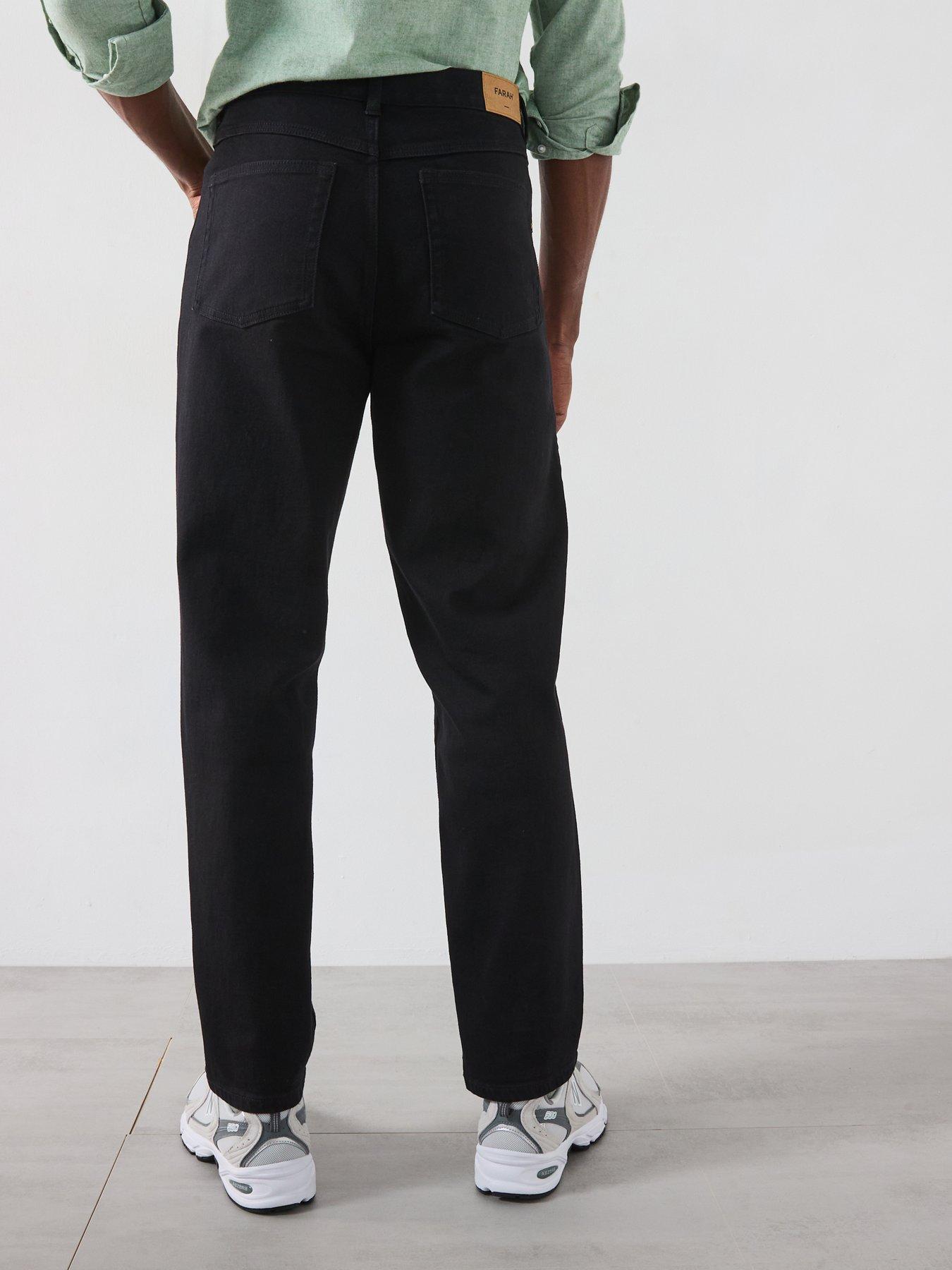  image of farah-norwood-regular-fit-jeans-black