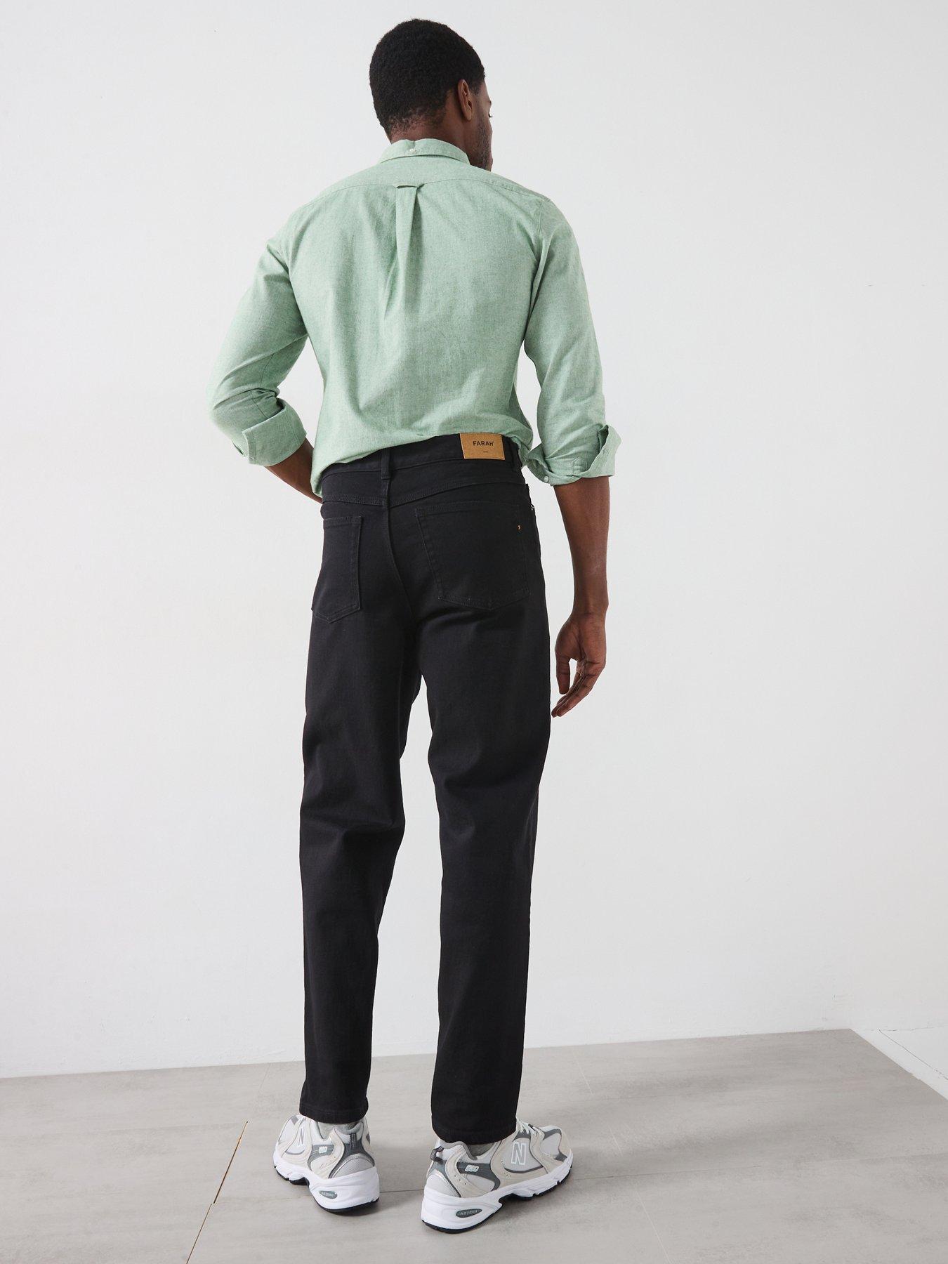  image of farah-norwood-regular-fit-jeans-black