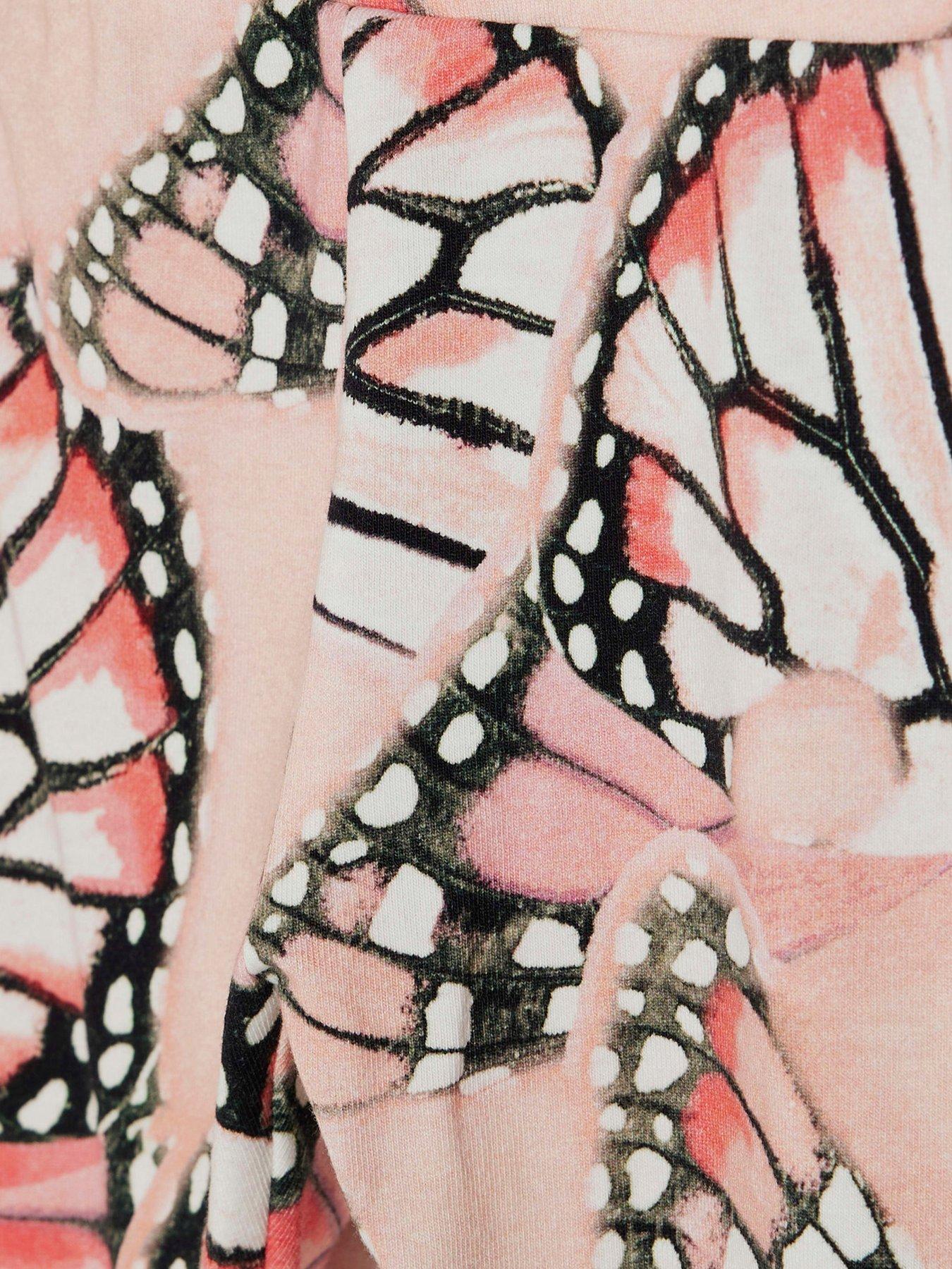  image of river-island-mini-girls-butterfly-top-amp-leggings-set-light-pink