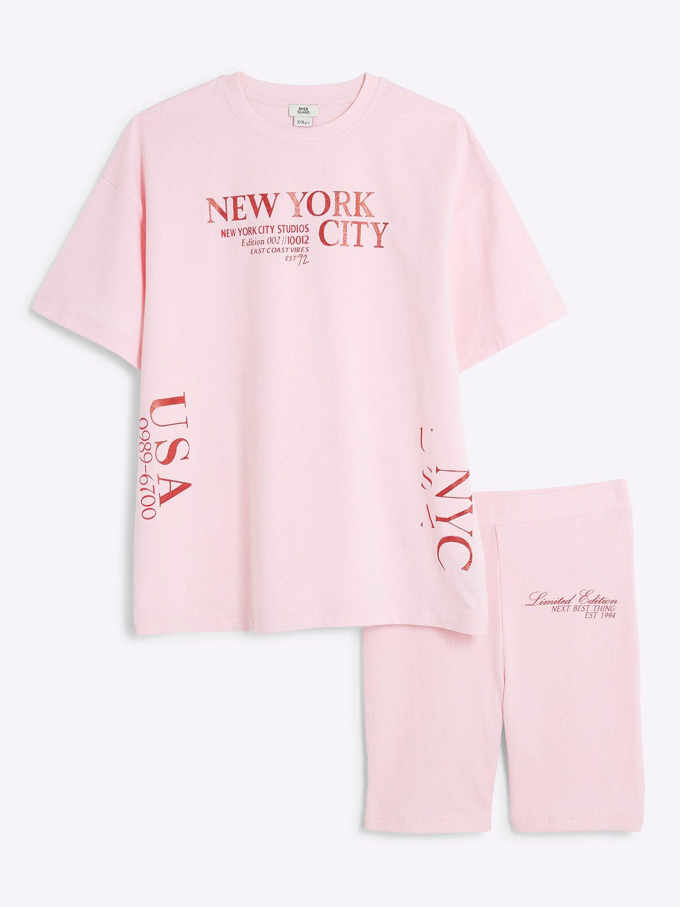 river-island-older-girls-new-york-top-and-shorts-set-light-pink