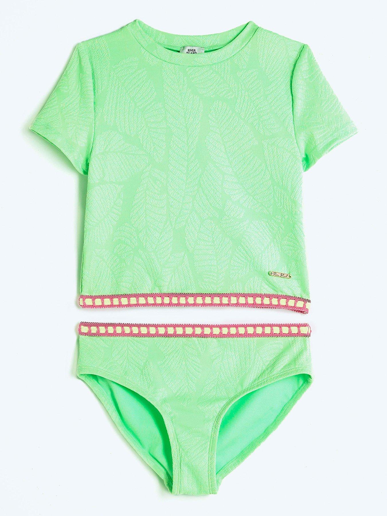 river-island-girls-textured-t-shirt-bikini-set-lime-green
