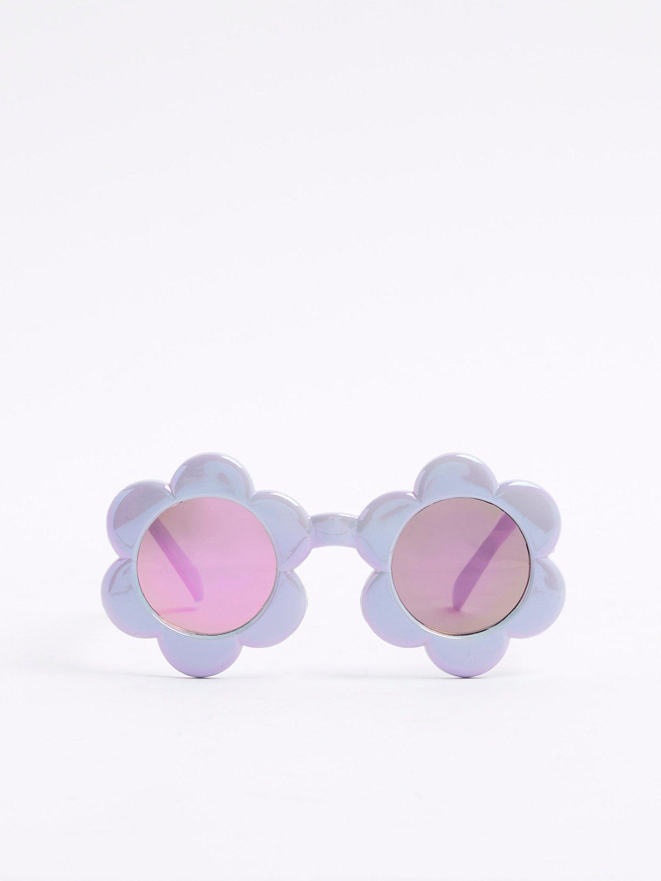  image of river-island-mini-mini-girls-bubble-flower-sunglasses-purple