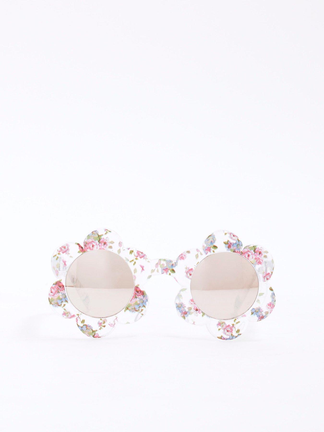  image of river-island-mini-mini-girls-ditsy-floral-sunglasses-white