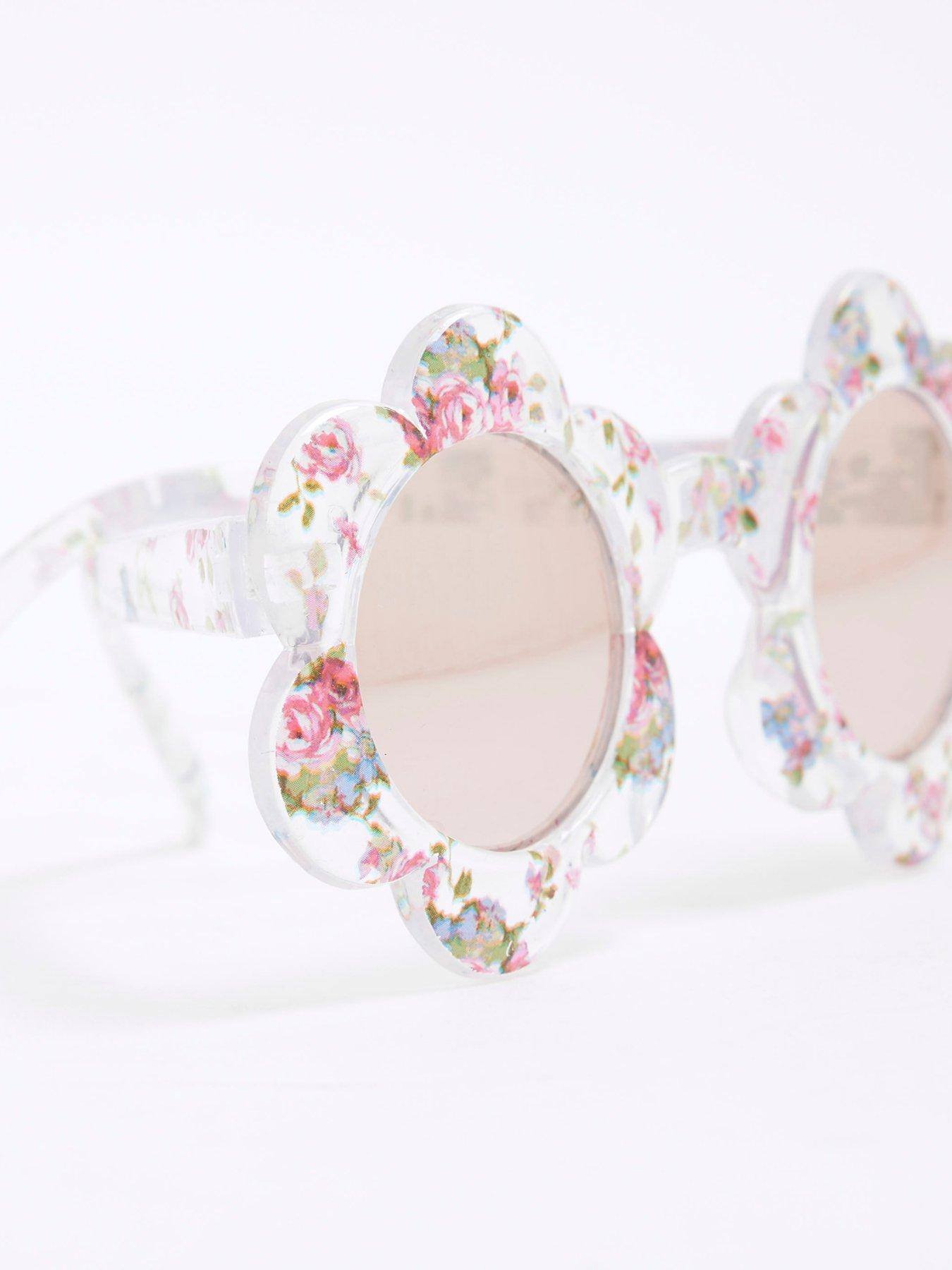  image of river-island-mini-mini-girls-ditsy-floral-sunglasses-white