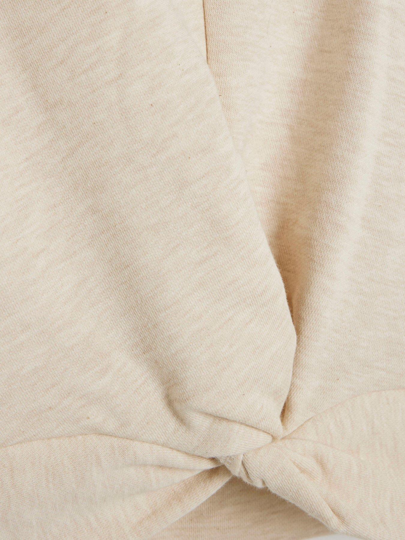  image of river-island-girls-twist-front-sweatshirt-set-cream