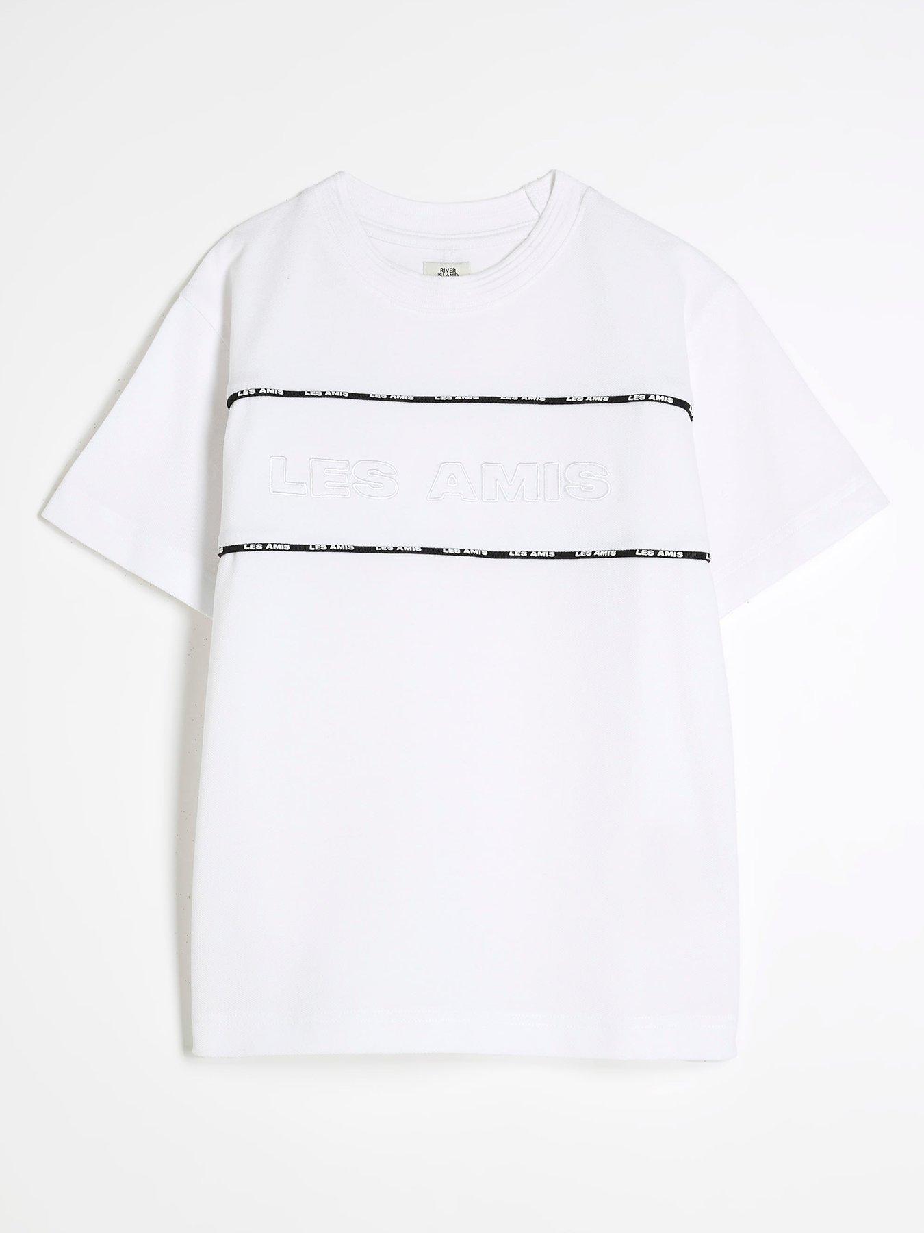 River Island Boys Piped T-Shirt - White | Littlewoods