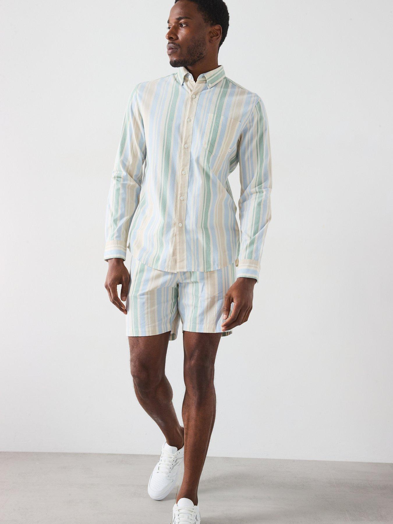  image of farah-steen-long-sleeve-striped-casual-fit-shirt-multi