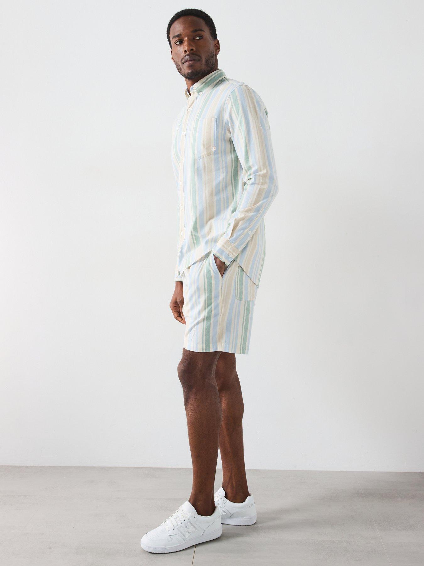  image of farah-steen-long-sleeve-striped-casual-fit-shirt-multi