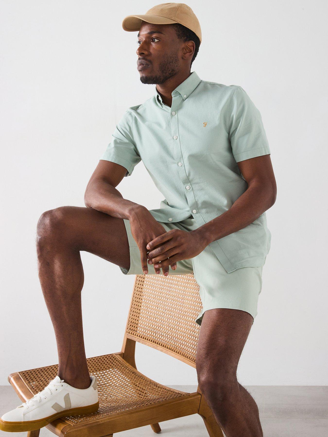 farah-brewer-short-sleeve-slim-fit-shirt-light-green