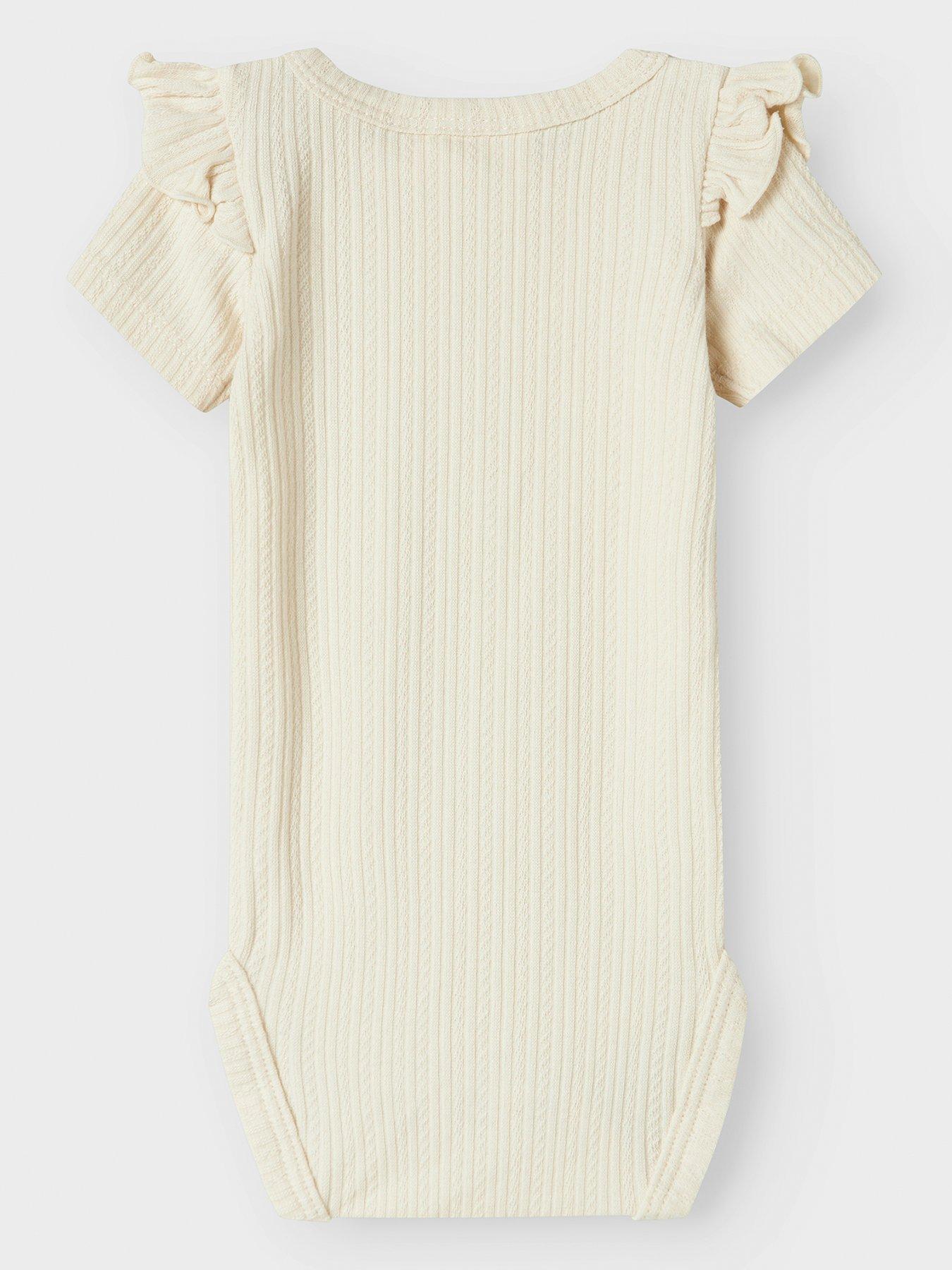  image of lil-atelier-baby-girls-short-sleeve-bodysuit-turtledove