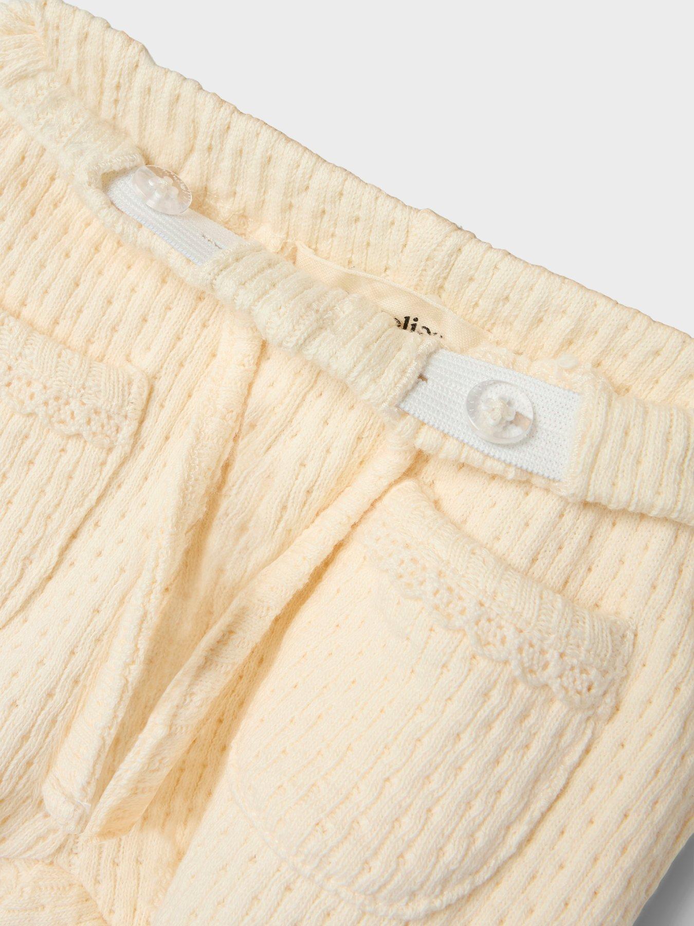  image of lil-atelier-baby-girls-textured-slim-trousers-turtledove