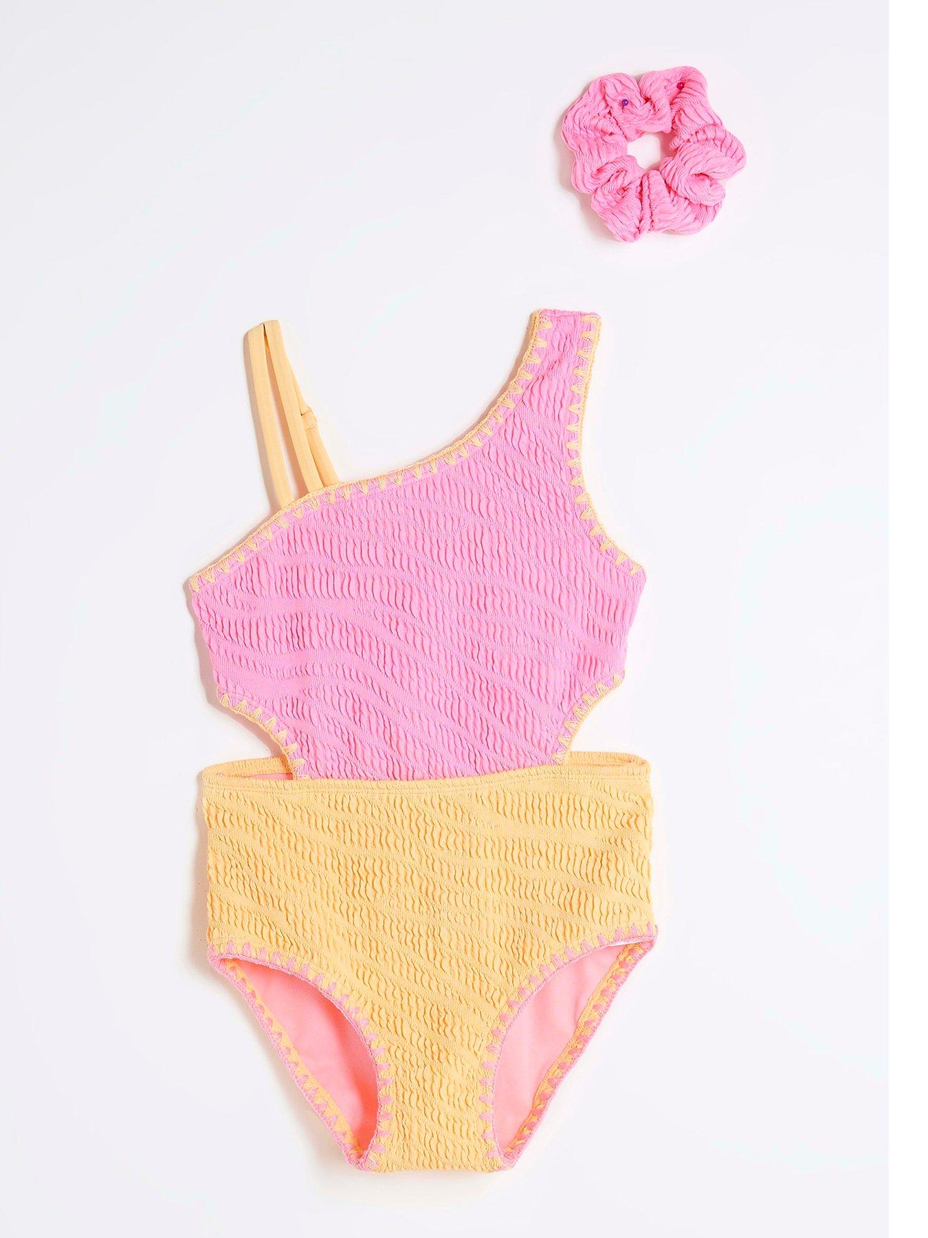 river-island-girls-zebra-textured-swimsuit-set-orange-amp-pink