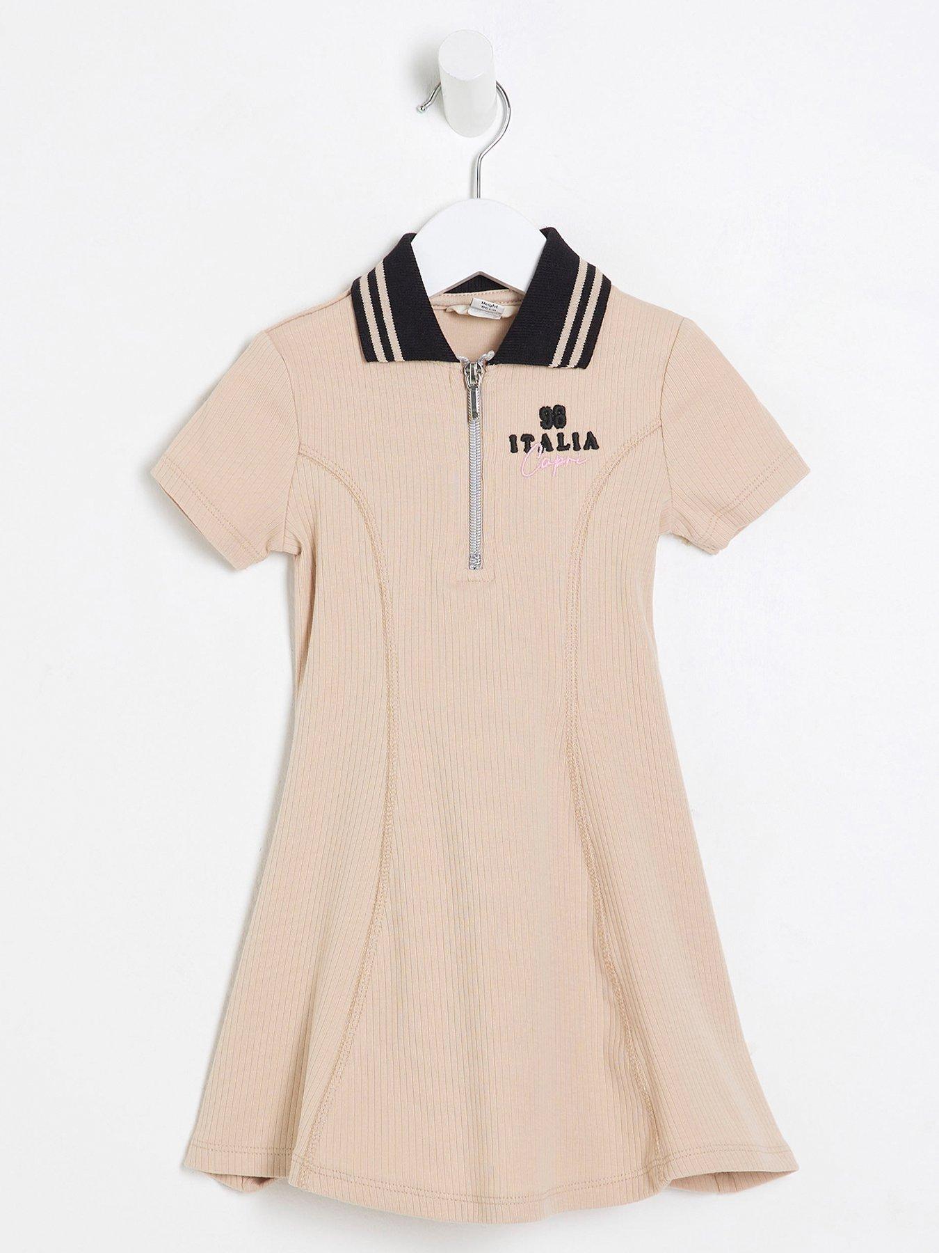 river-island-mini-mini-girls-ribbed-cherry-zip-dress-beige