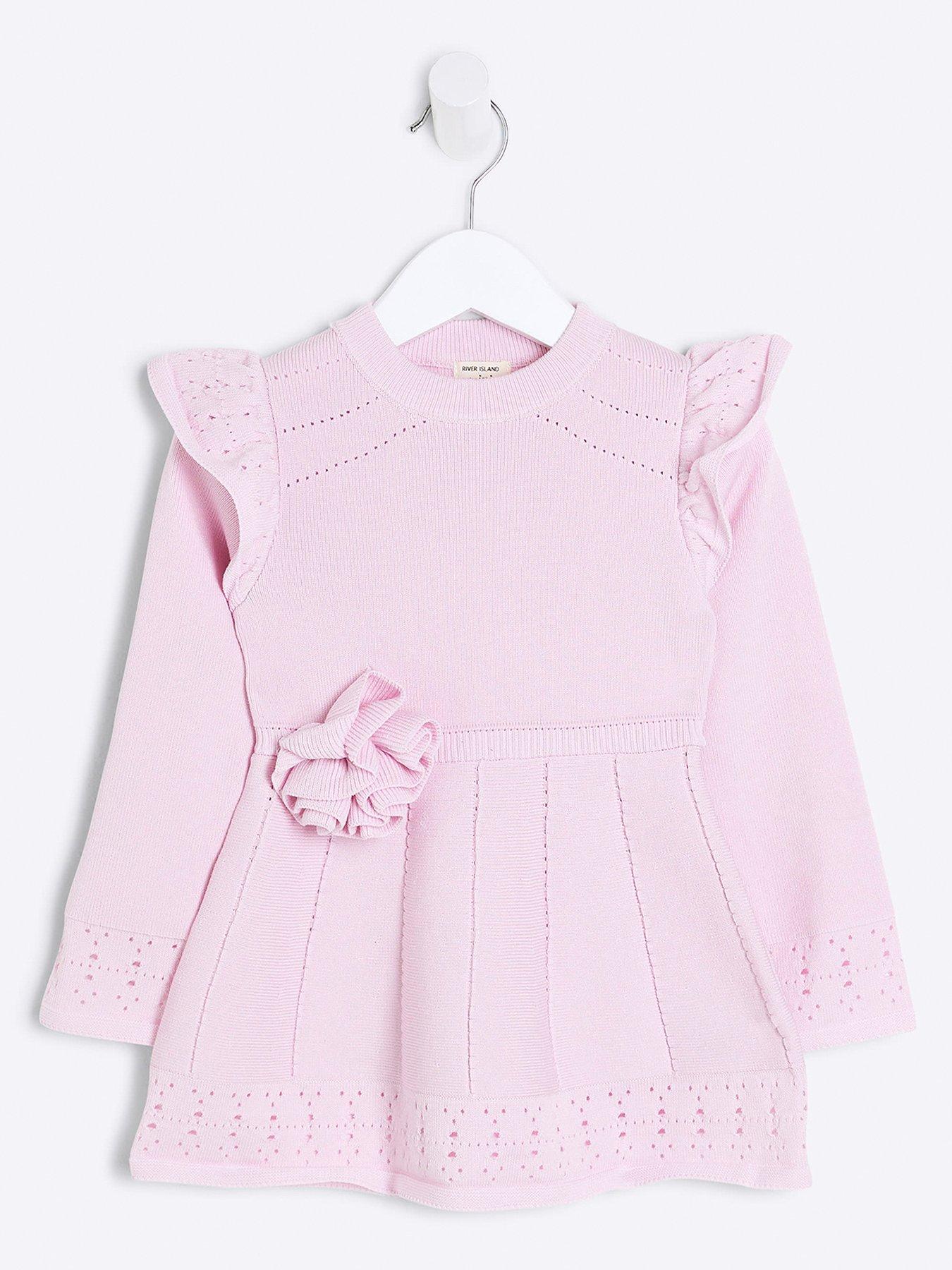 river-island-mini-mini-girls-flower-corsage-knit-dress-pink