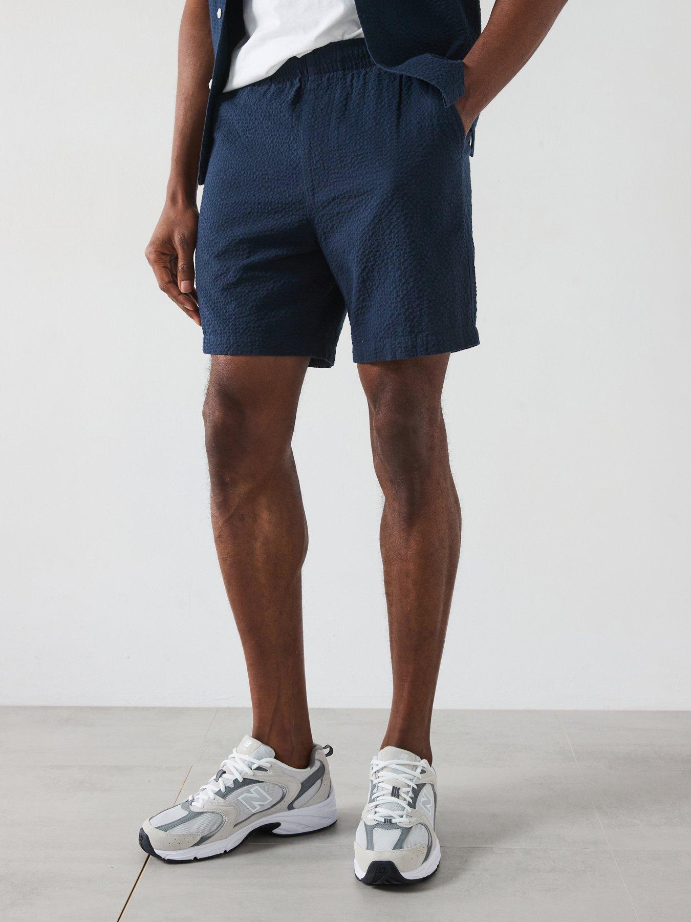 Farah Redwald Seersucker Regular Fit Shorts - Navy