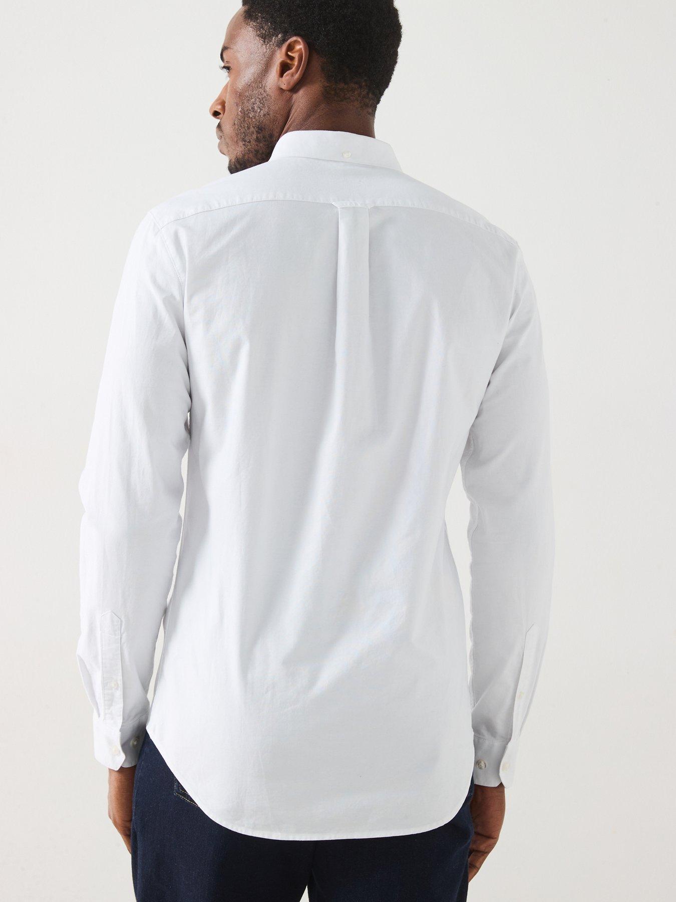  image of farah-brewer-long-sleeve-slim-fit-shirt-white
