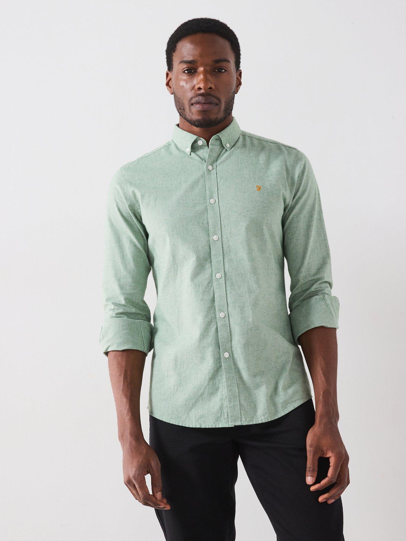 farah-steen-long-sleeve-slim-fit-shirt-green