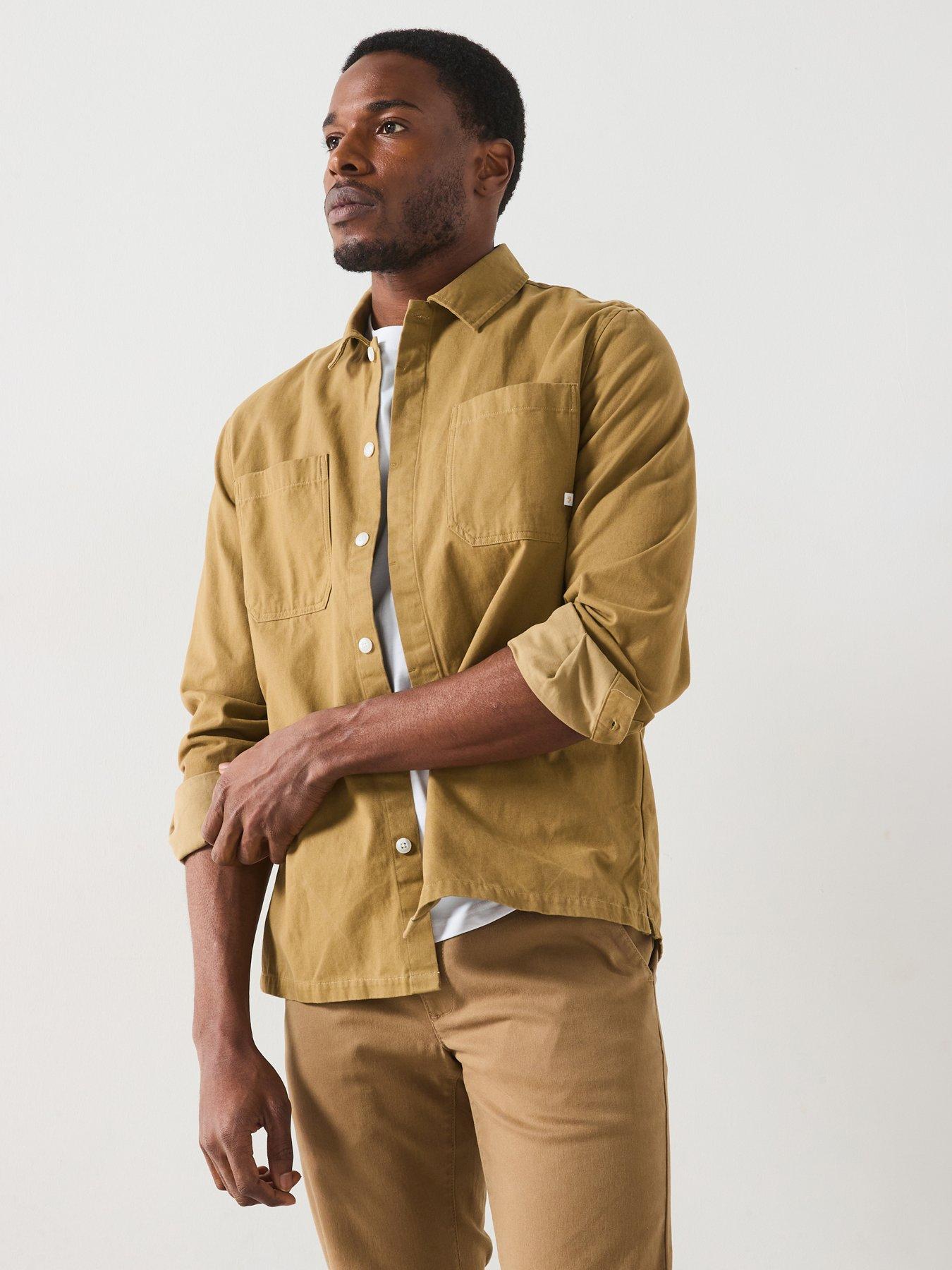 Farah Leon Relaxed Fit Overshirt - Khaki