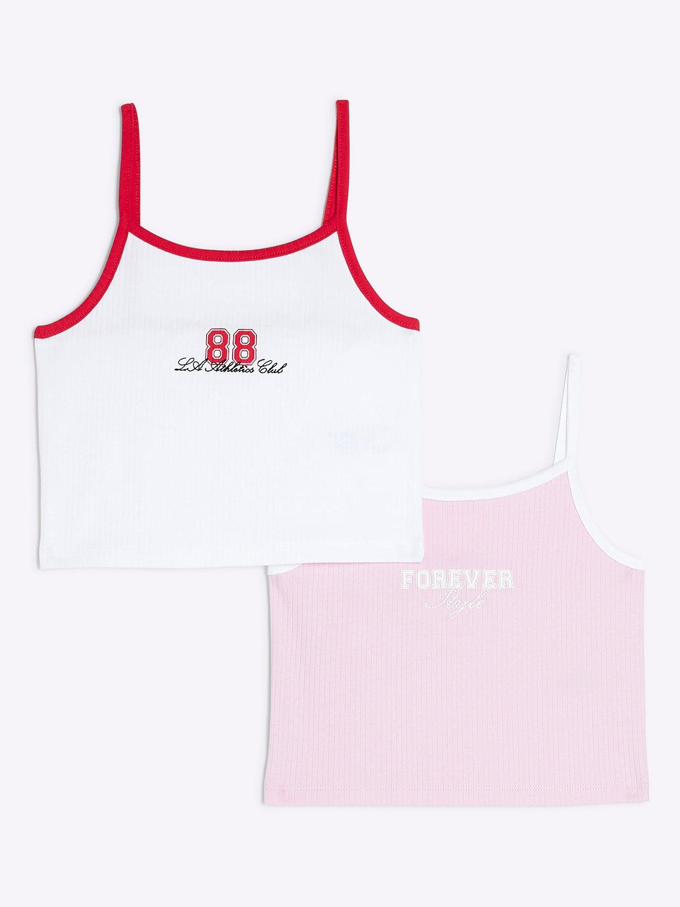 River Island Girls Pack Of 2 Tank Tops - Red