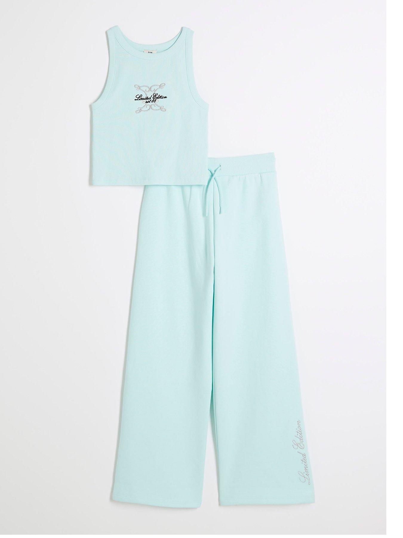 river-island-girls-limited-edition-racer-tank-top-and-joggers-set-turquoise