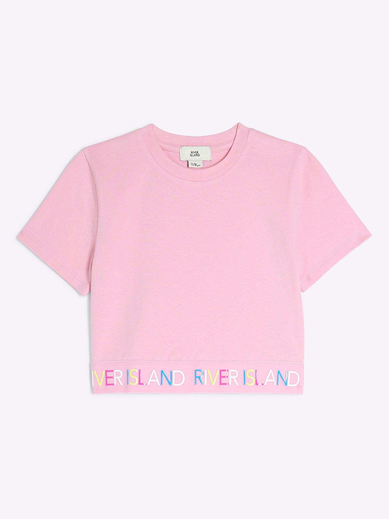 undefined Girls Ri Waistband Crop Top - Light Pink