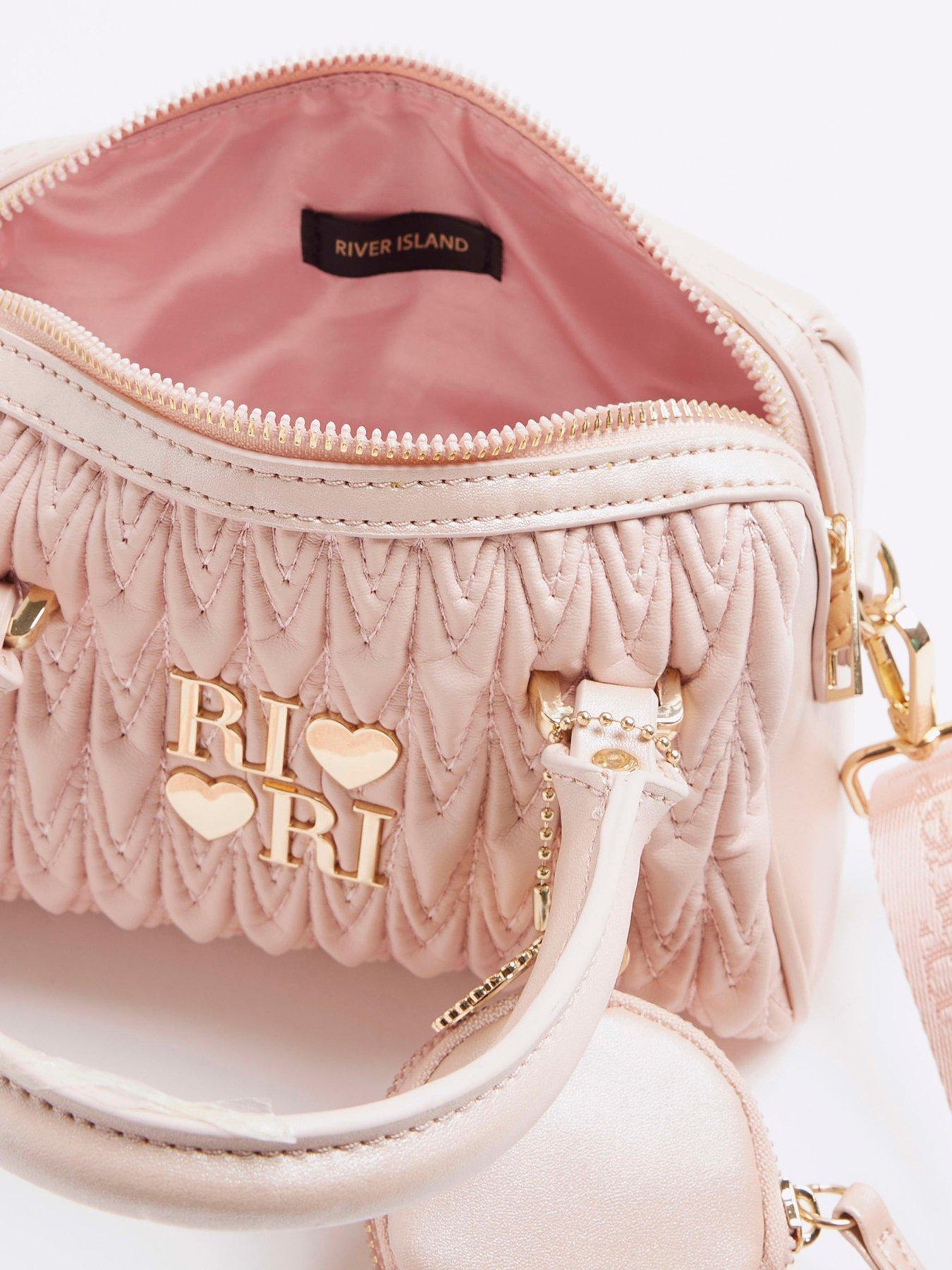  image of river-island-girls-ri-ruched-tote-bag-pink