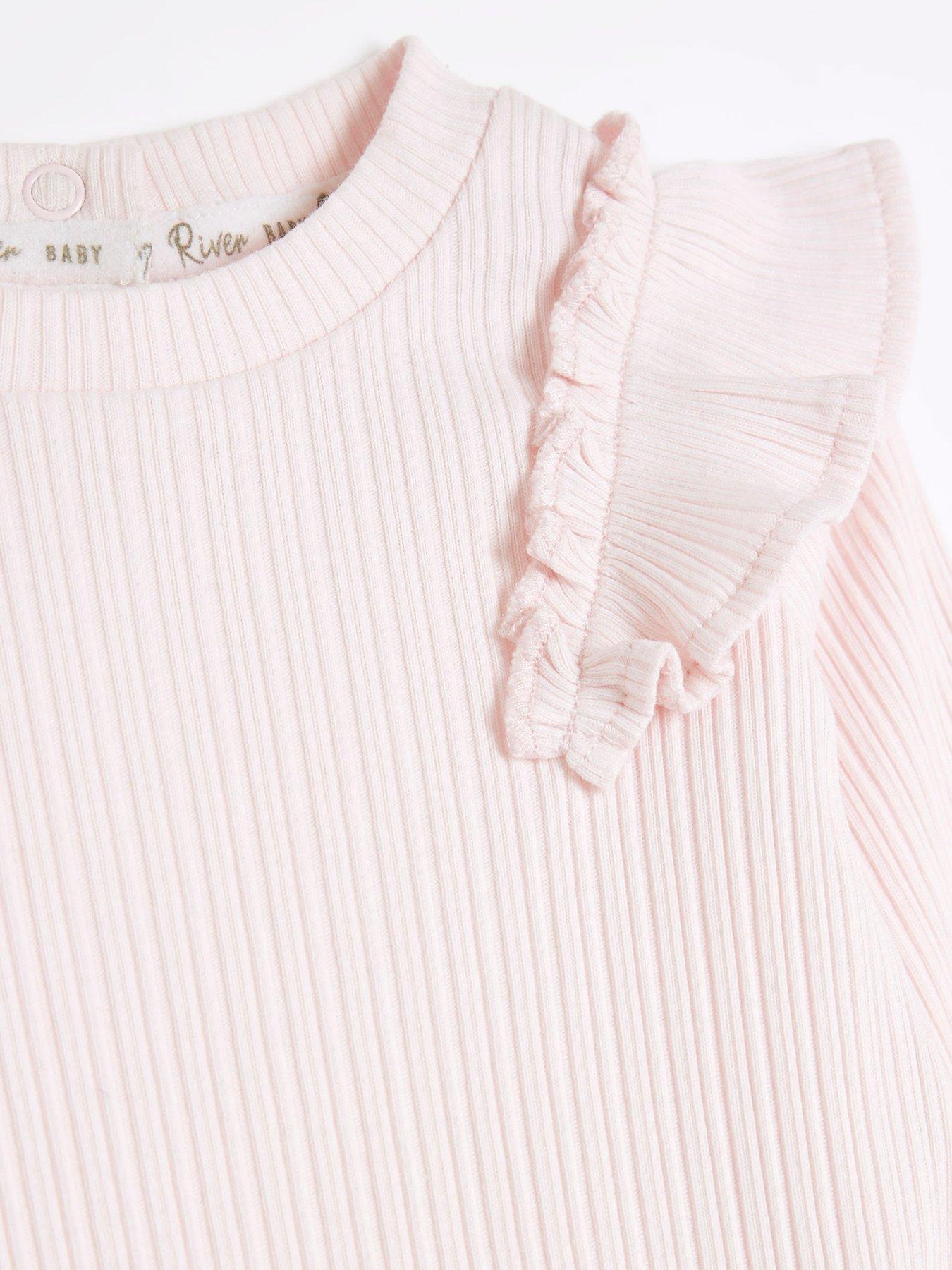 River Island Baby Baby Girls Frill Rib Set - Light Pink | Littlewoods