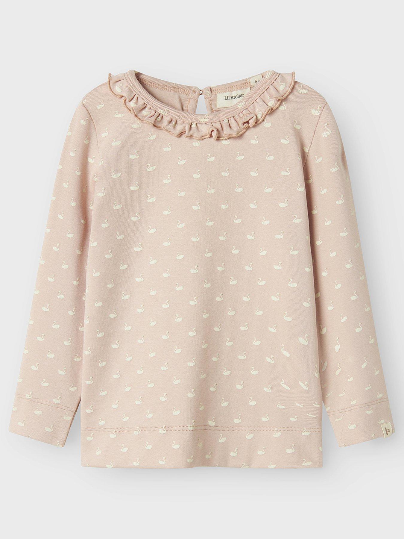 lil-atelier-mini-girls-swan-print-long-sleeved-t-shirt-peach-whip-swans