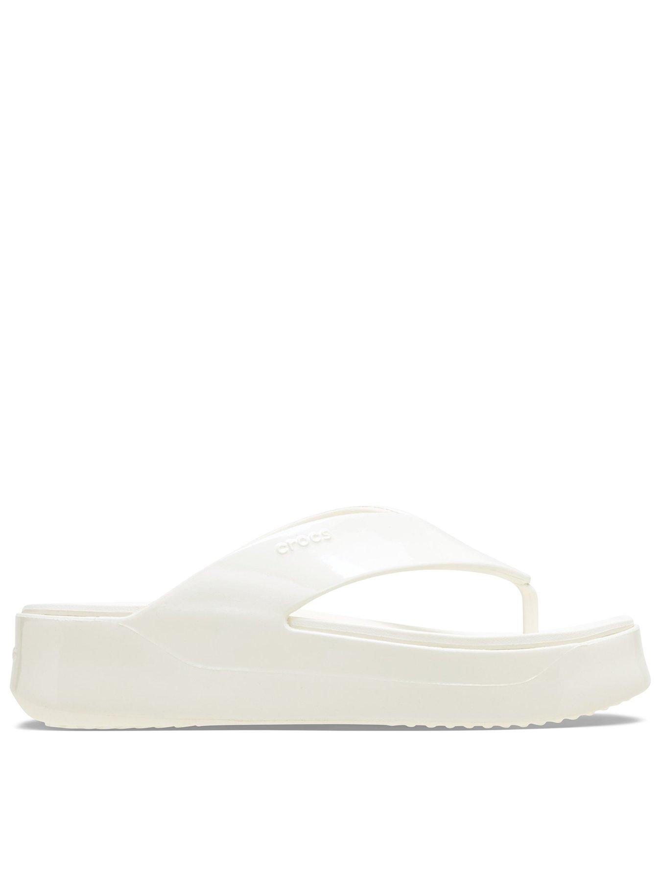 undefined Getaway Platform Patent Flip Flops - Off White