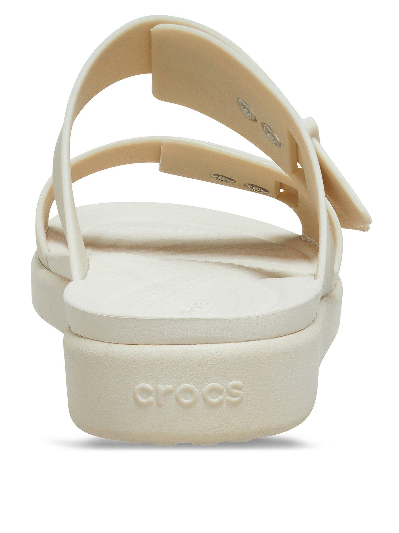  image of crocs-brooklyn-buckle-flat-sandal-beige