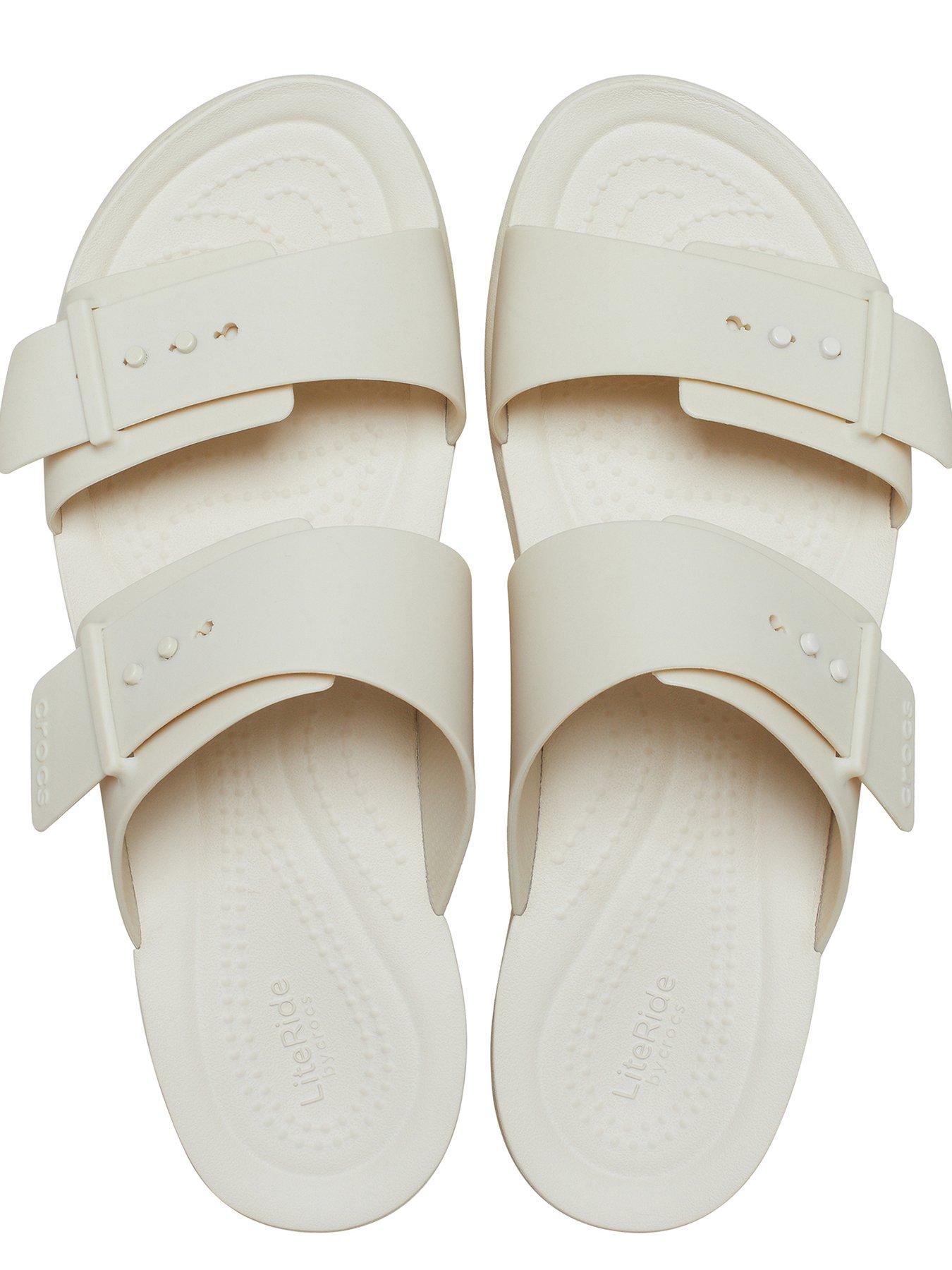  image of crocs-brooklyn-buckle-flat-sandal-beige