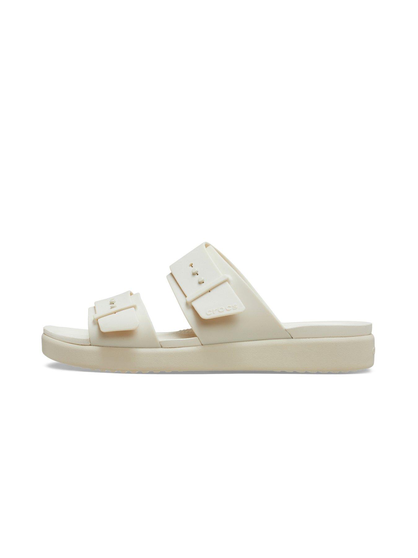  image of crocs-brooklyn-buckle-flat-sandal-beige