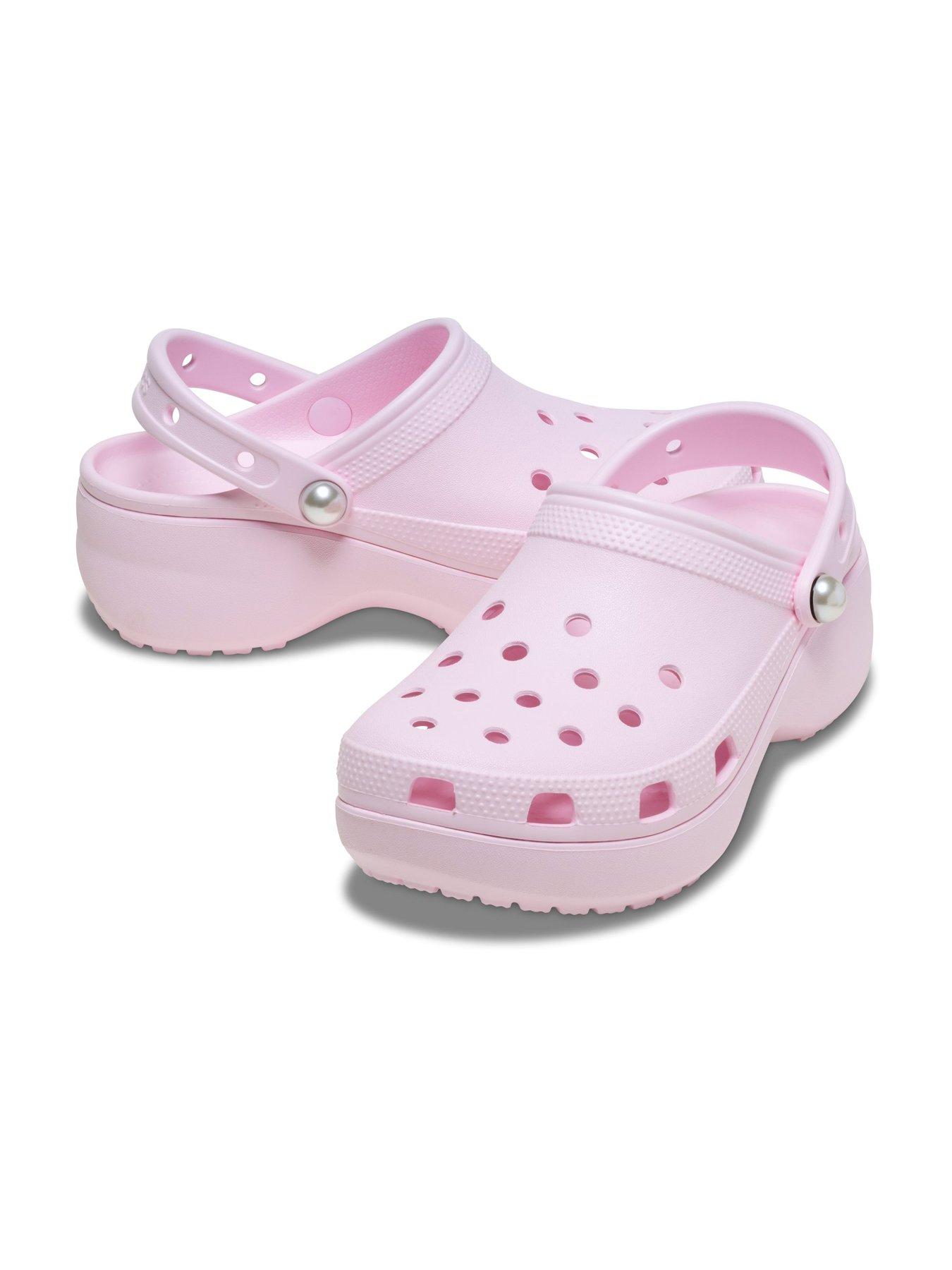  image of crocs-classic-platform-pearl-clog-pink
