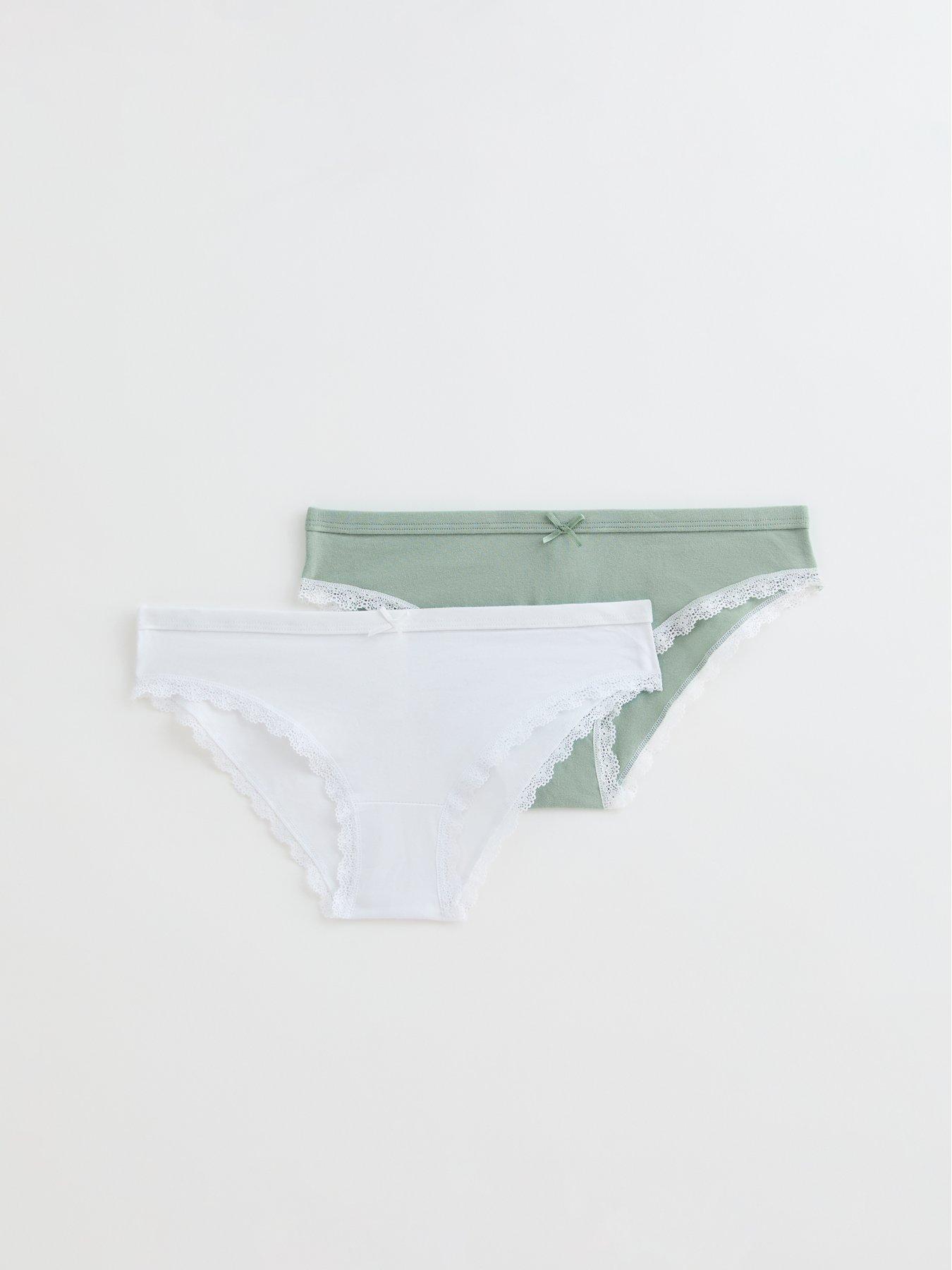 new-look-915-girls-2-pack-light-green-lace-trim-briefs