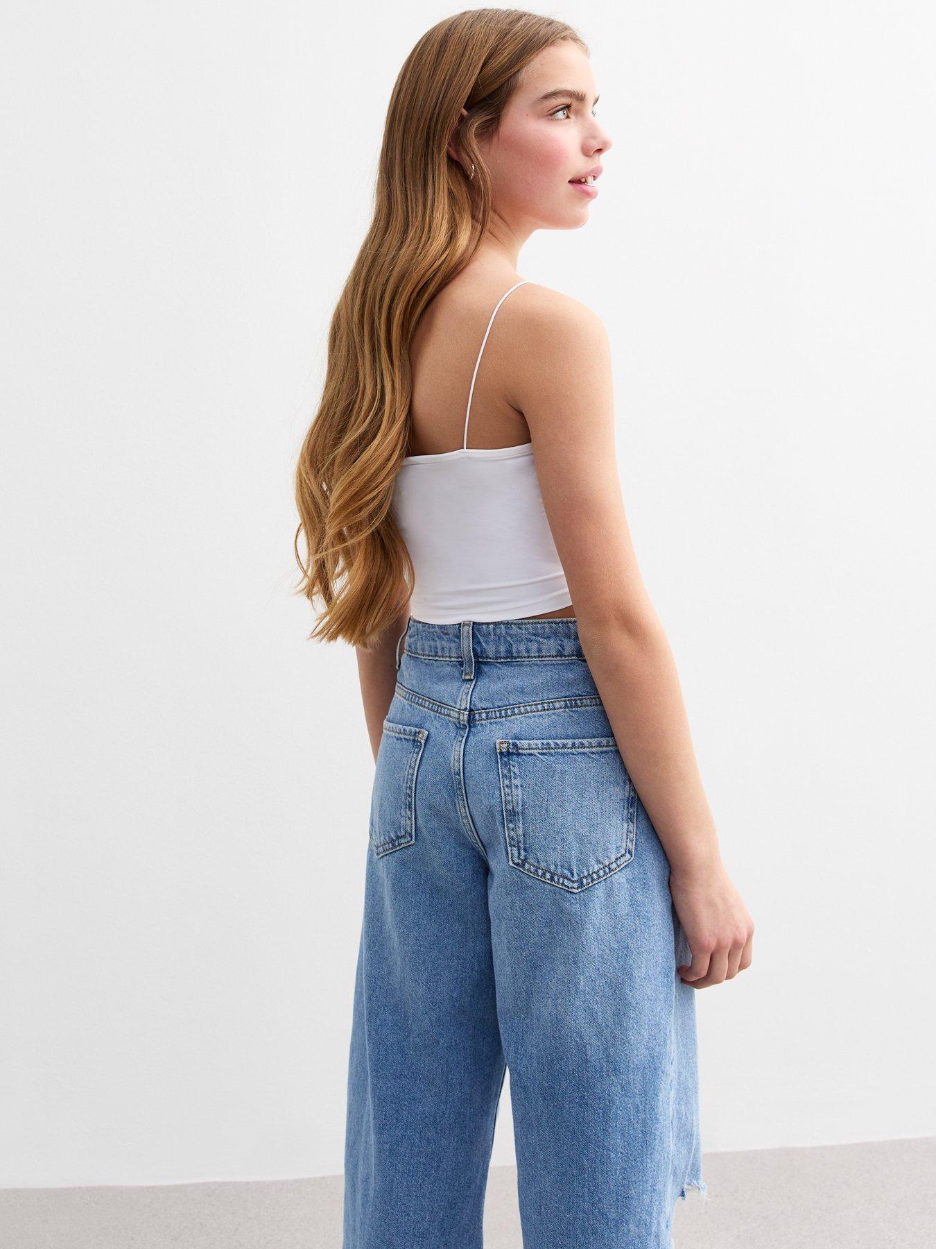  image of new-look-915-spaghetti-strap-slinky-cropped-cami-white