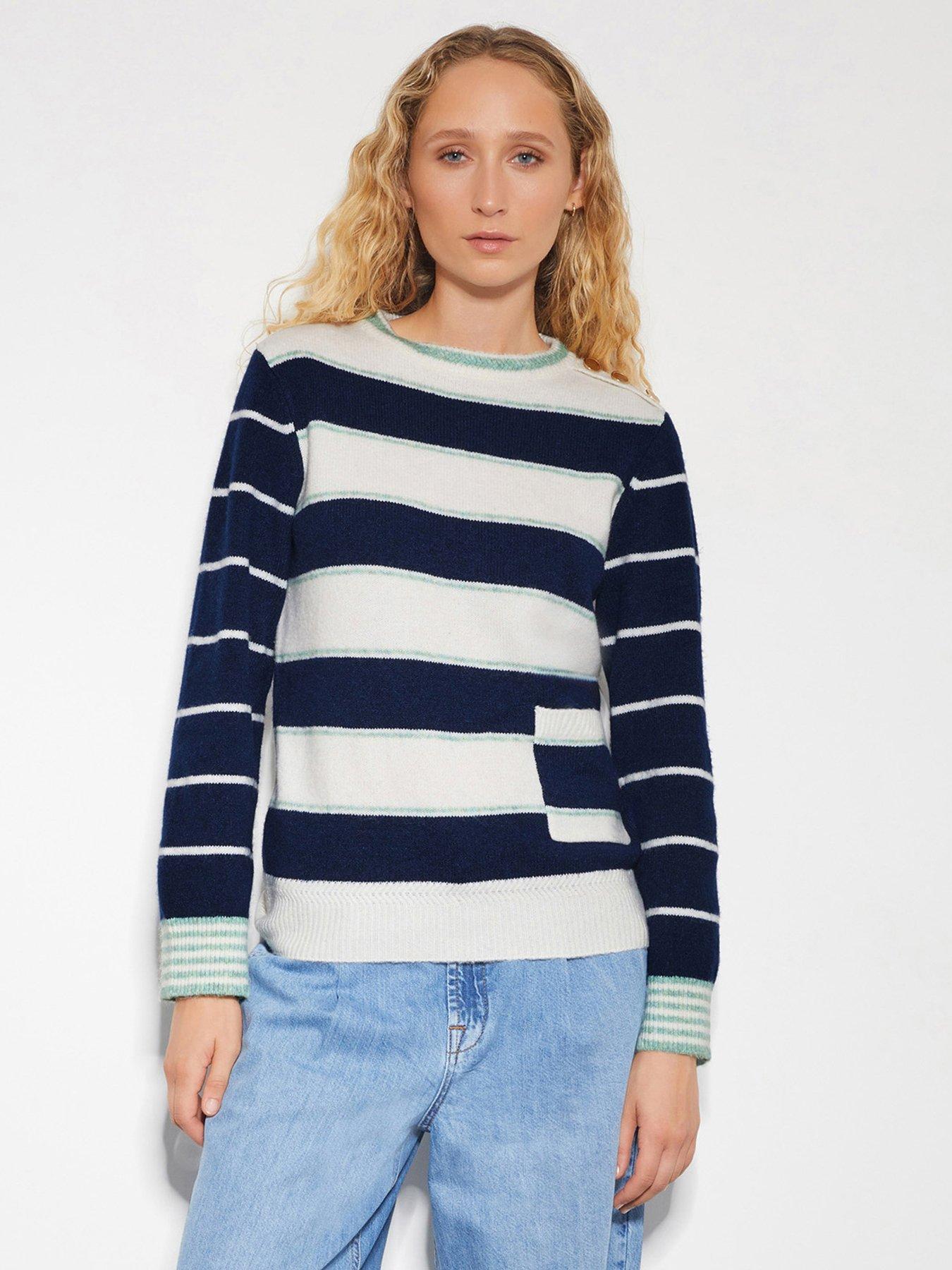  image of monsoon-sutton-stripe-jumper-navy