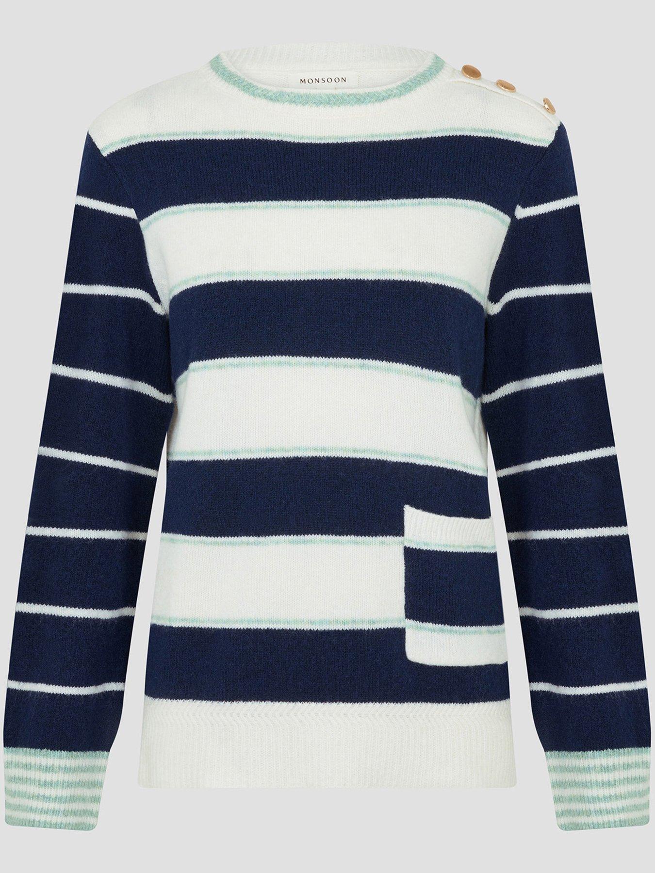  image of monsoon-sutton-stripe-jumper-navy