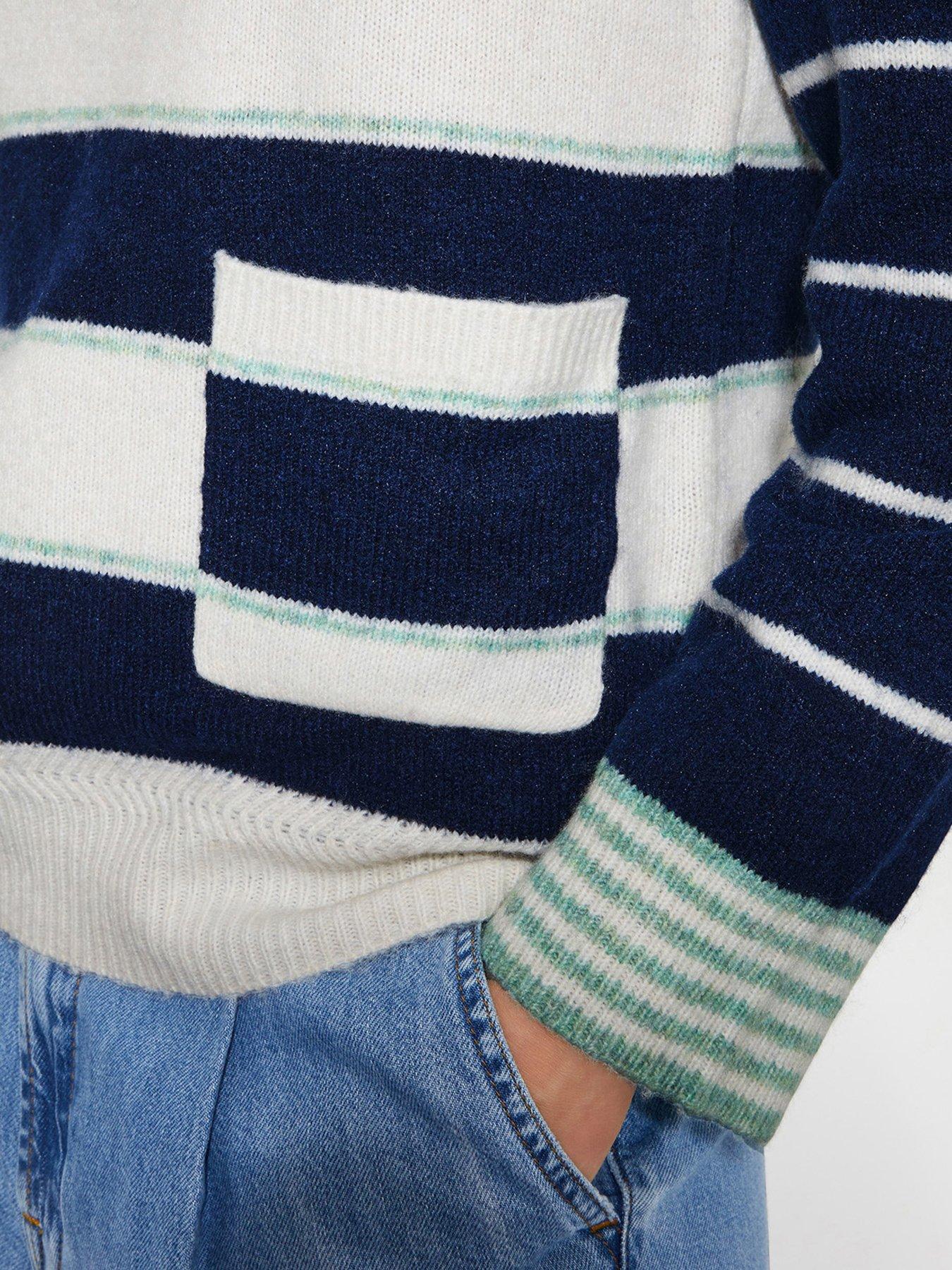  image of monsoon-sutton-stripe-jumper-navy