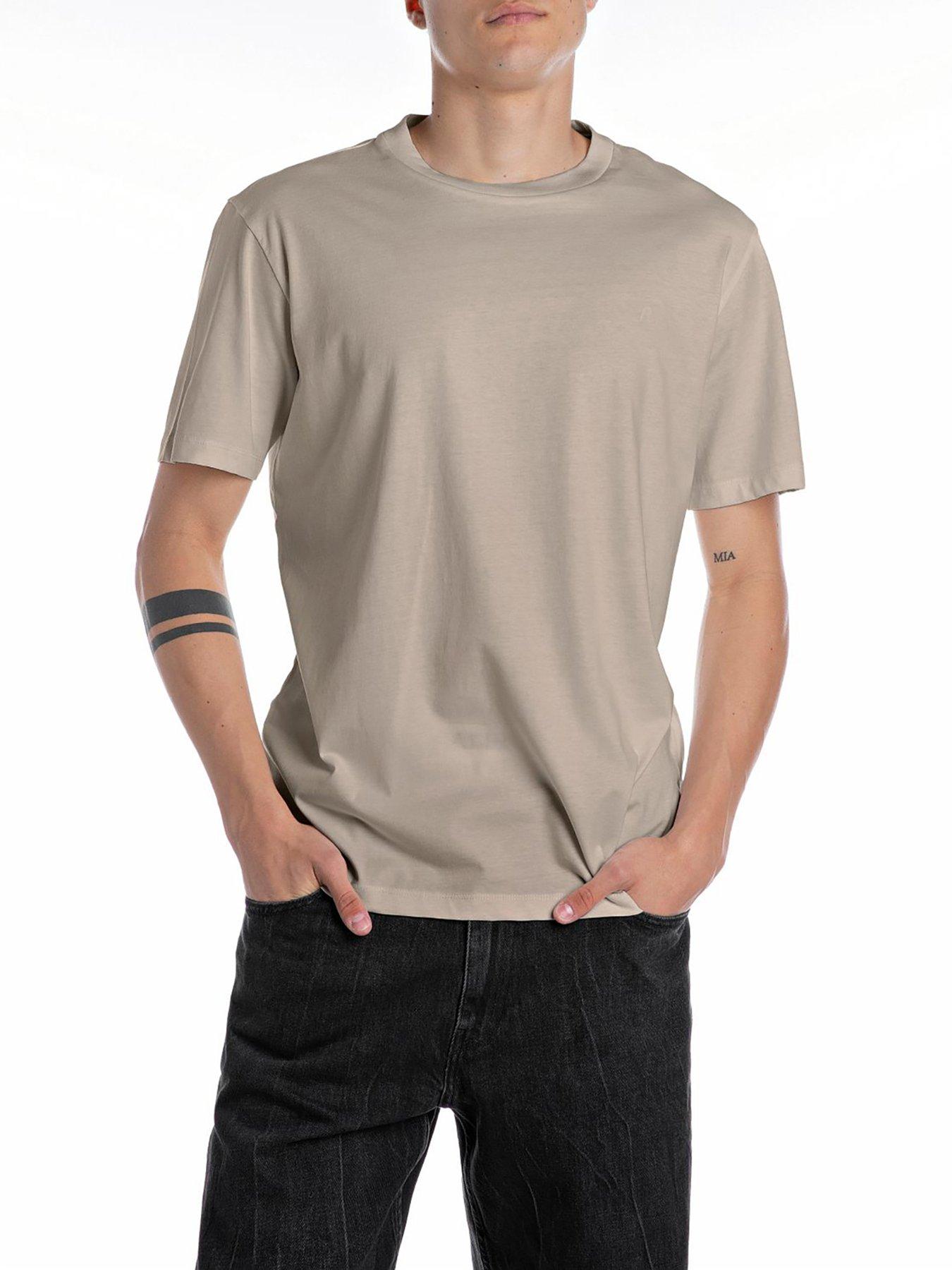 replay-r-left-chest-logo-t-shirt-light-khaki