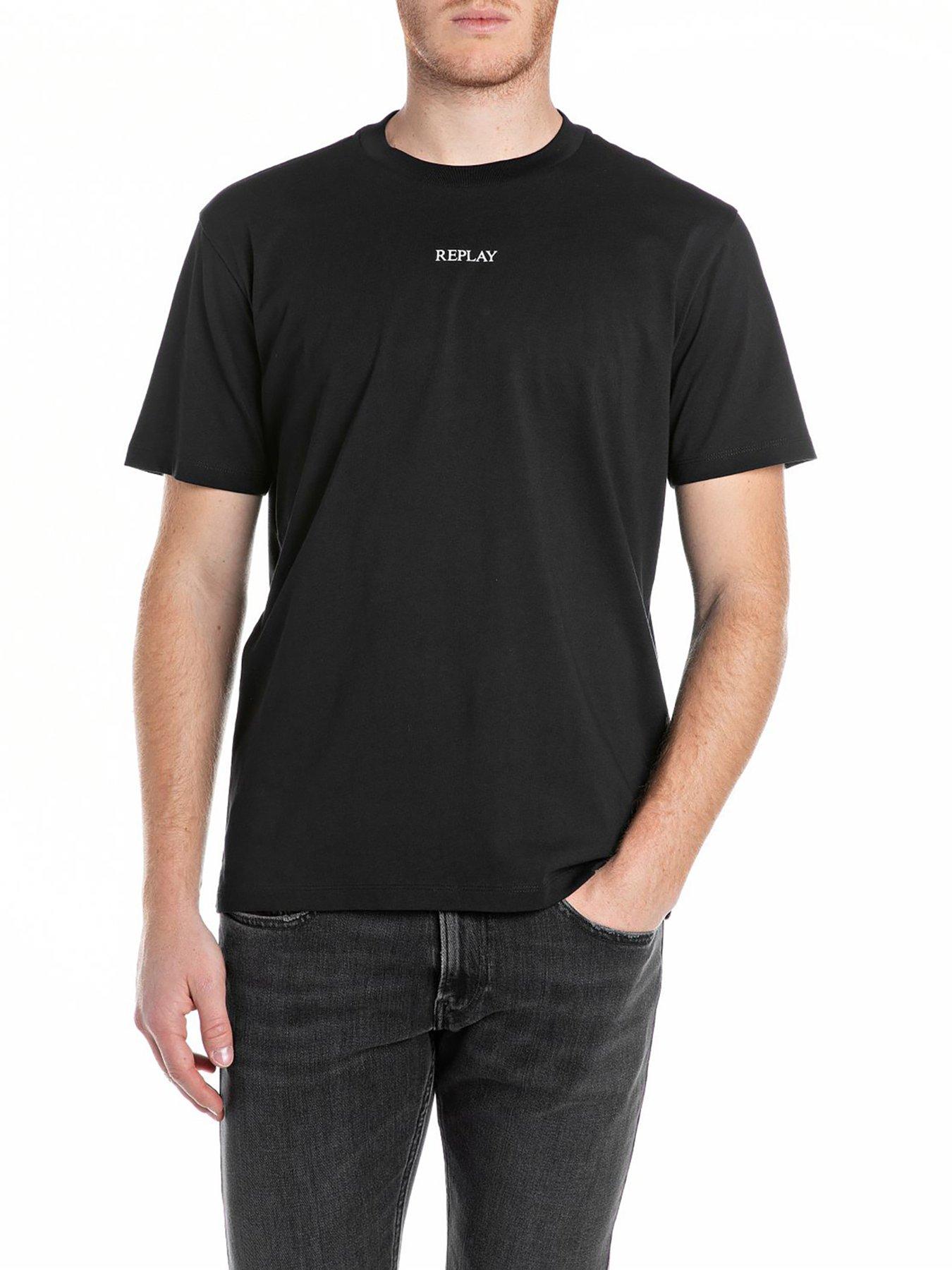 Replay Ventre Chest Logo T-Shirt- Black