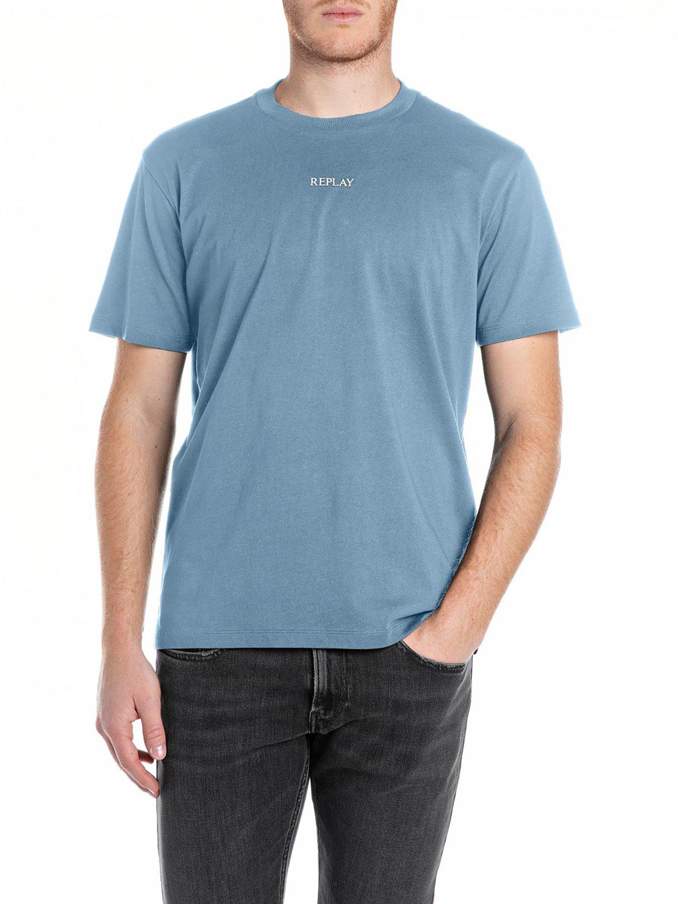 Replay Ventre Chest Logo T-Shirt - Blue