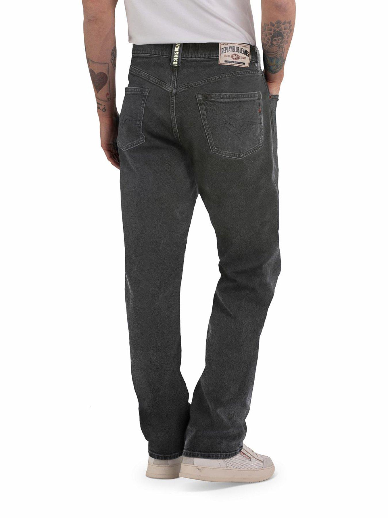  image of replay-m9z1-loose-fit-jeans--black