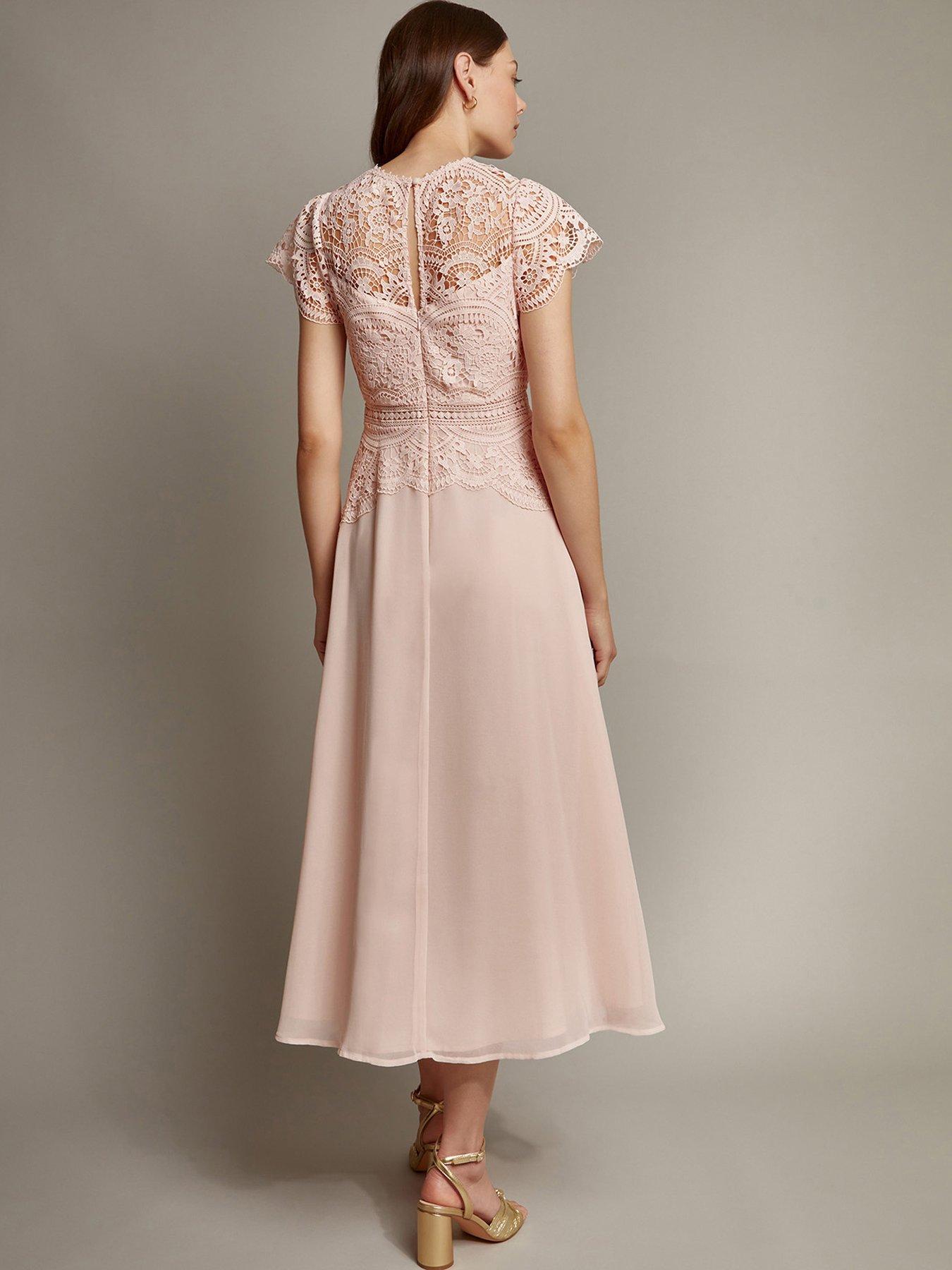 Image 2 of 5 of Monsoon Monica Midi Dress - Light Pink