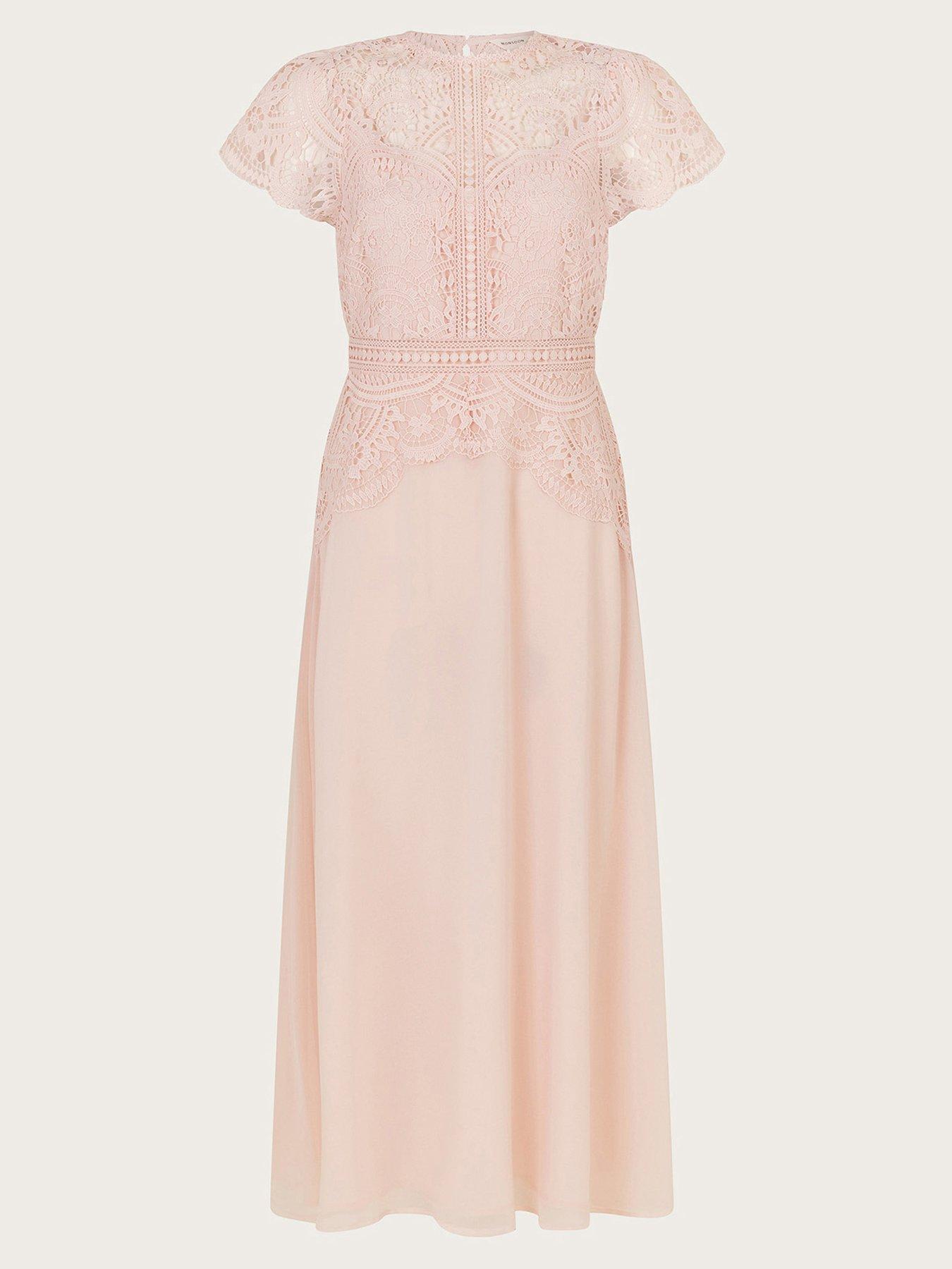 Image 3 of 5 of Monsoon Monica Midi Dress - Light Pink