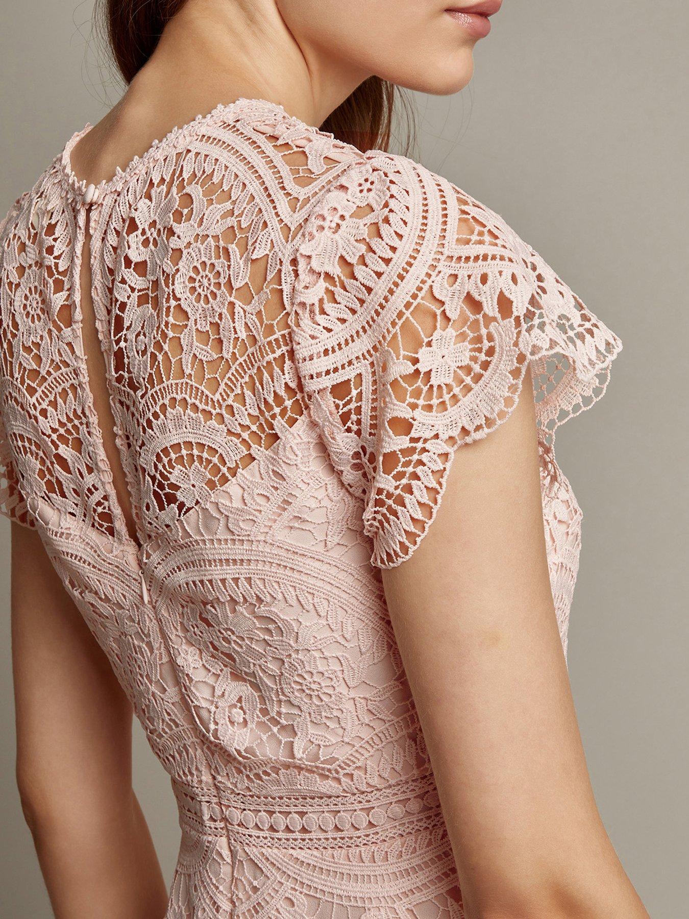 Image 4 of 5 of Monsoon Monica Midi Dress - Light Pink