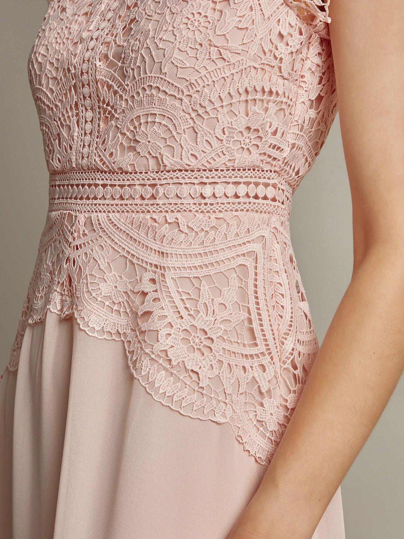 Image 5 of 5 of Monsoon Monica Midi Dress - Light Pink