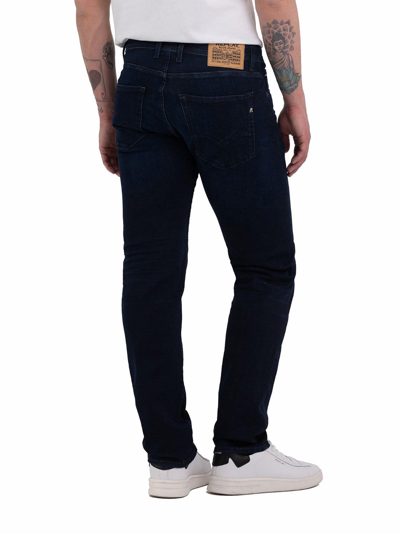 image of replay-grover-c-stretch-slim-straight-fit-jeans--dark-blue