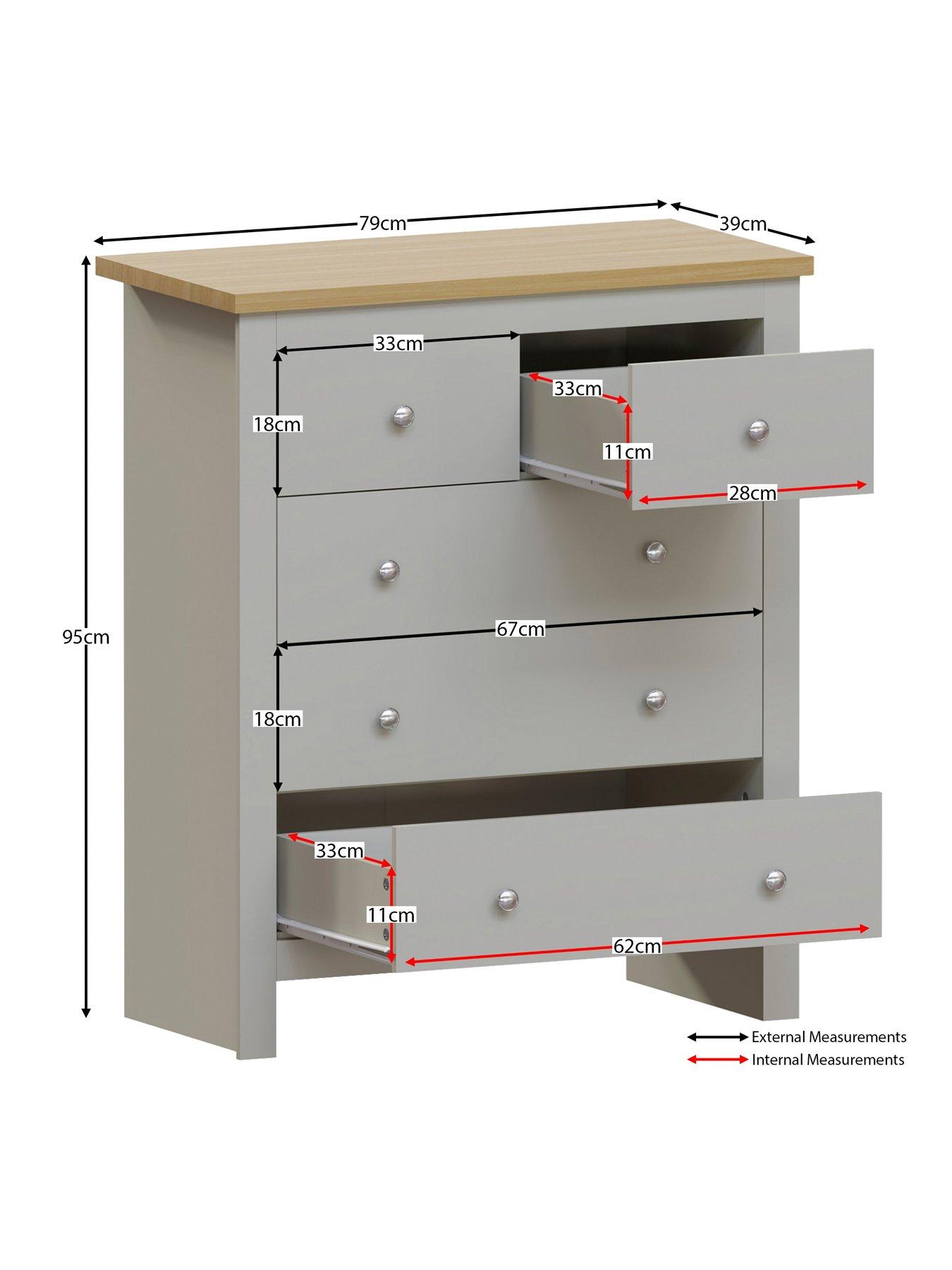 Image 7 of 7 of Vida Designs Arlington 2+3 Drawer Chest