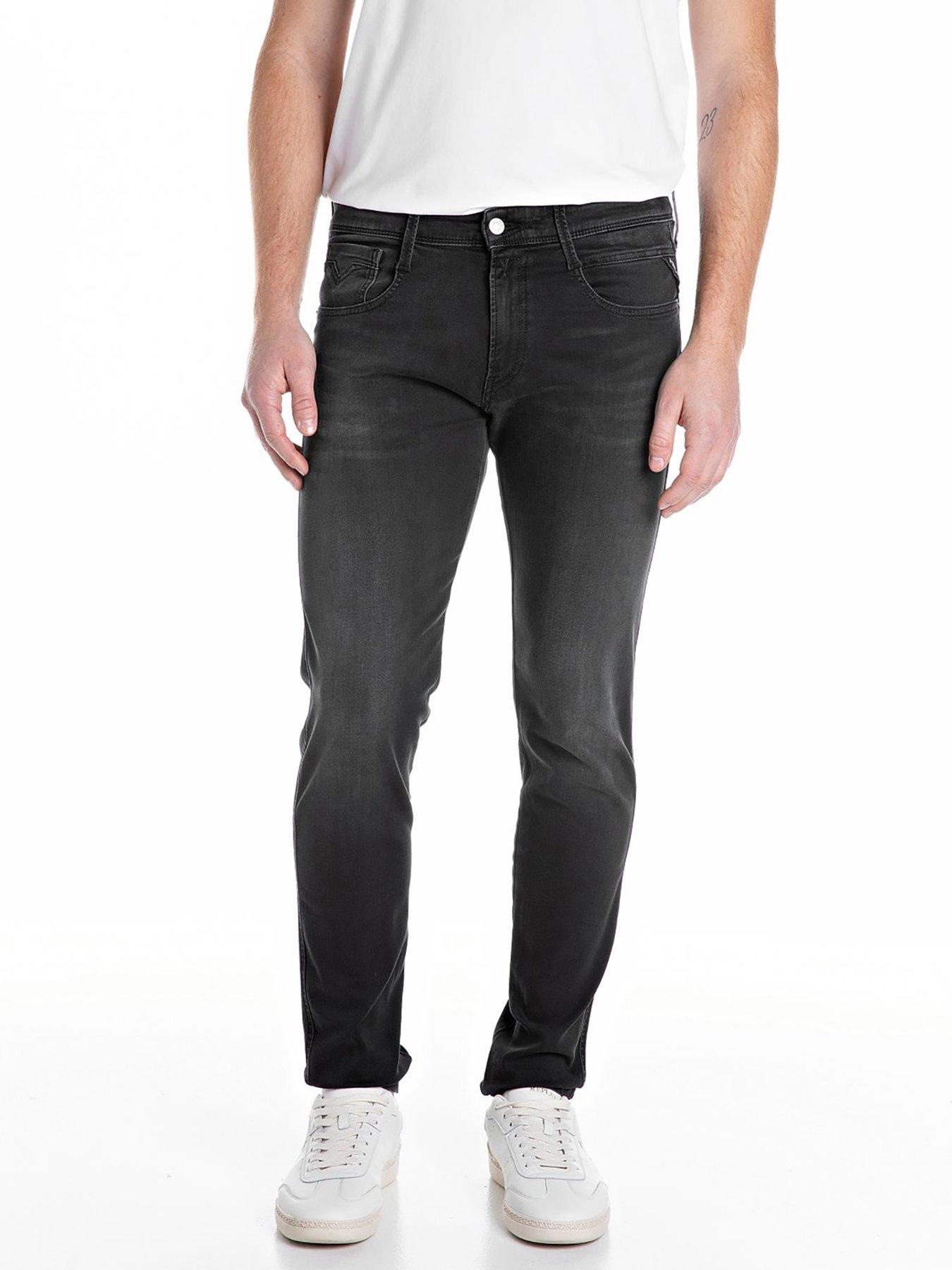 Image 1 of 3 of Replay Anbass C-Stretch Slim Fit Jeans- Dark Grey