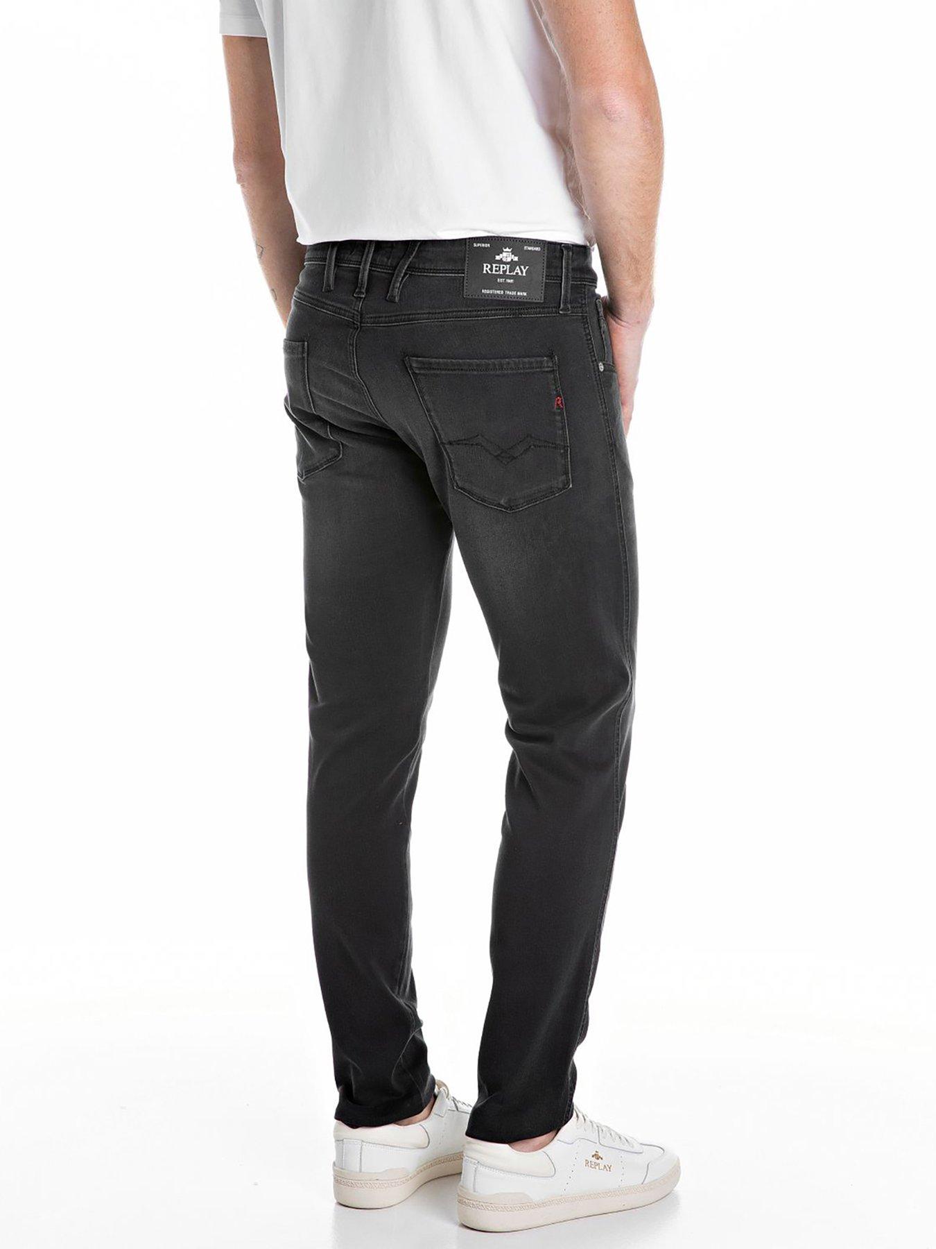 Image 2 of 3 of Replay Anbass C-Stretch Slim Fit Jeans- Dark Grey
